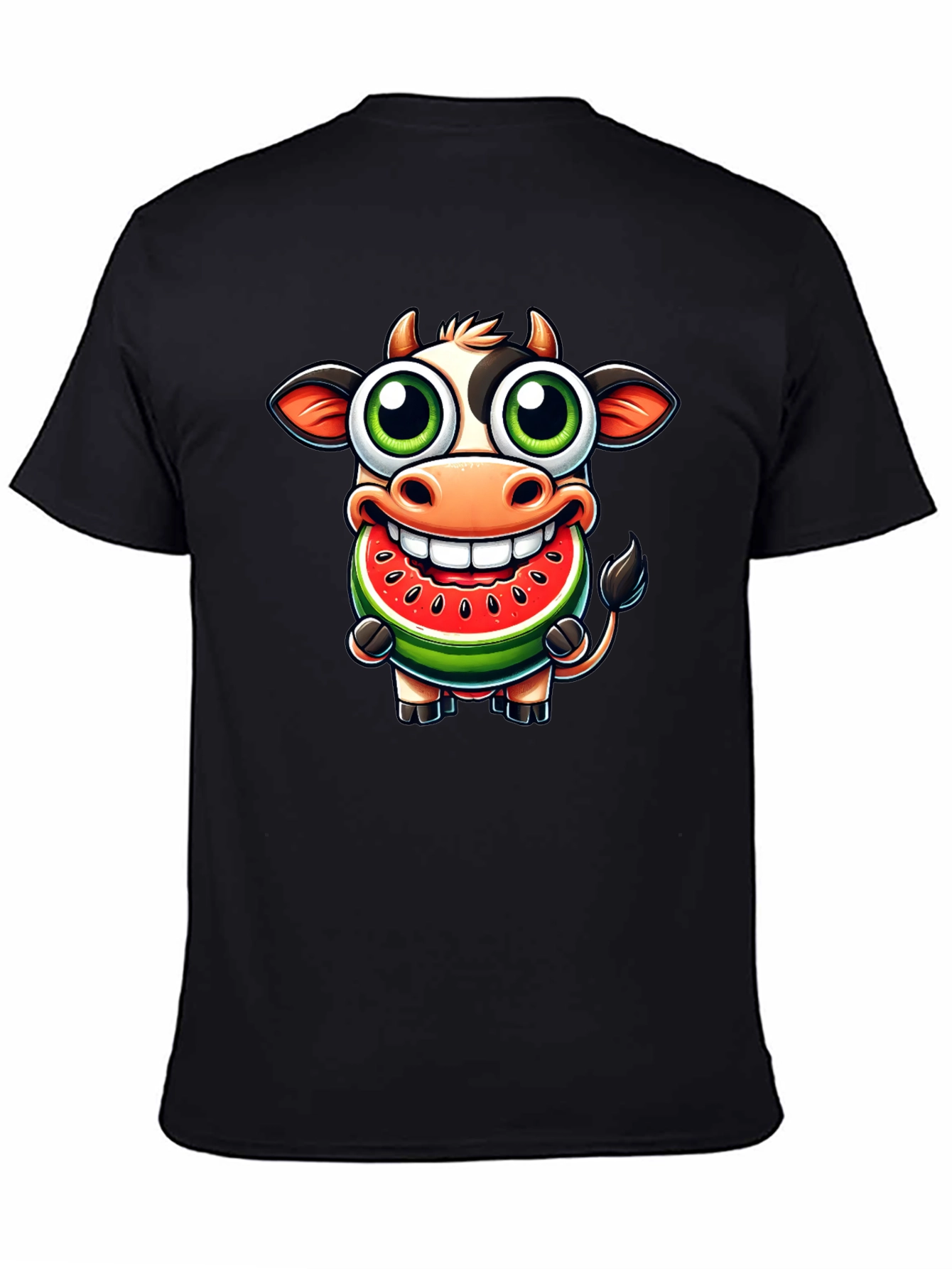 Funny Cow Watermelon Cartoon T-Shirt
