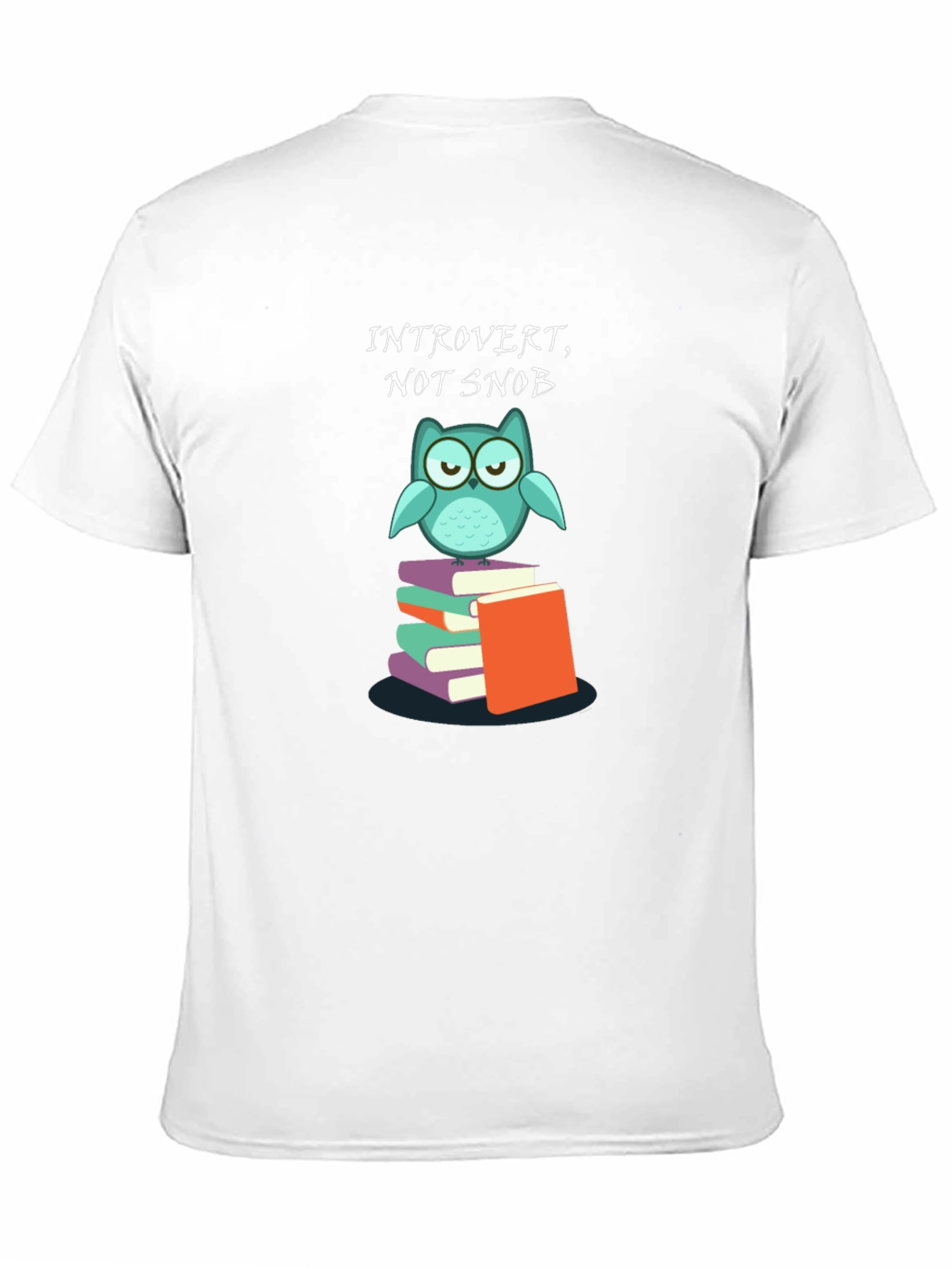 Introvert Not Snob Owl on Books T-Shirt