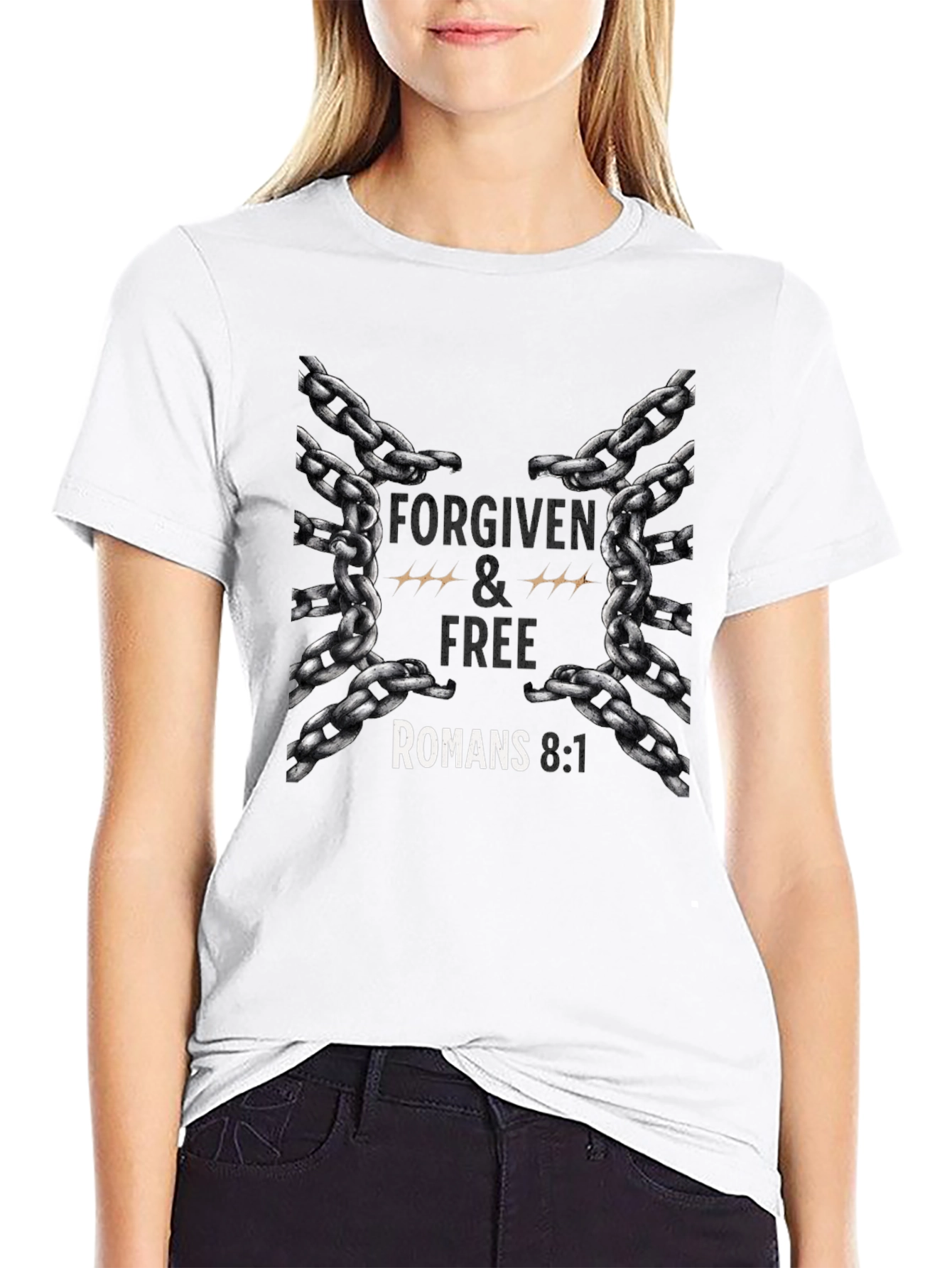 Forgiven & Free Romans 8:1 Graphic T-Shirt