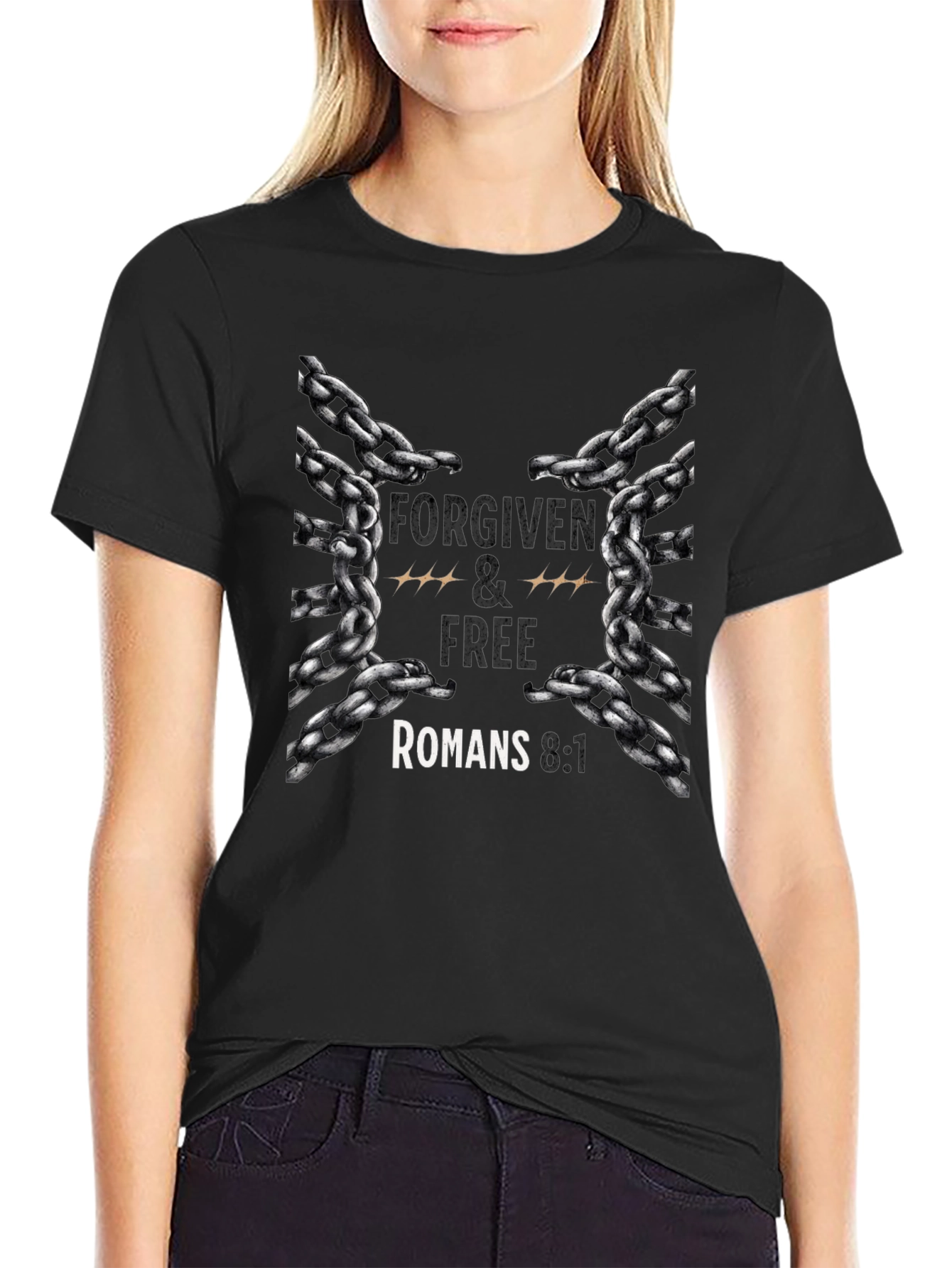 Forgiven & Free Romans 8:1 Graphic T-Shirt