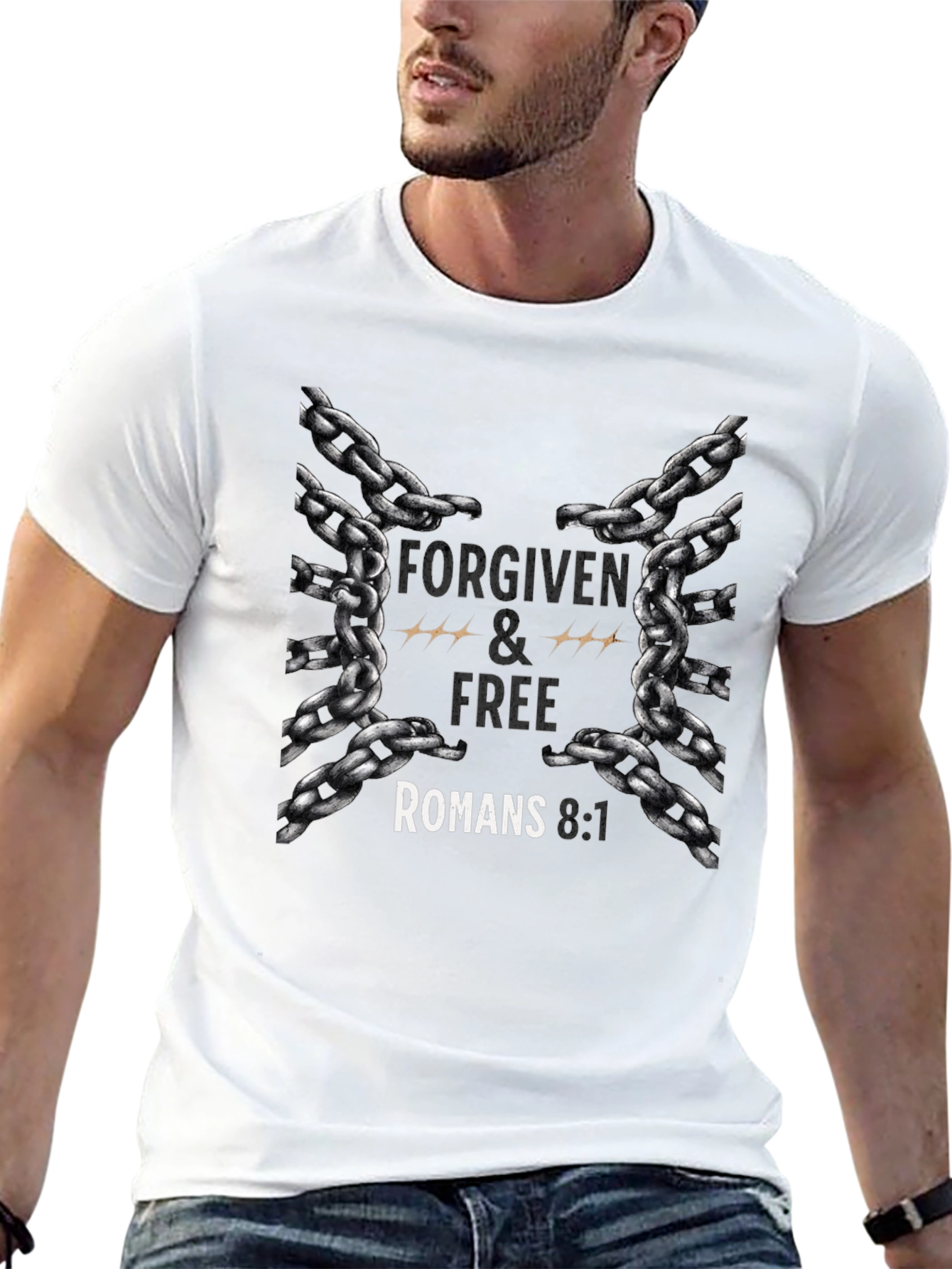 Forgiven & Free Romans 8:1 Graphic T-Shirt