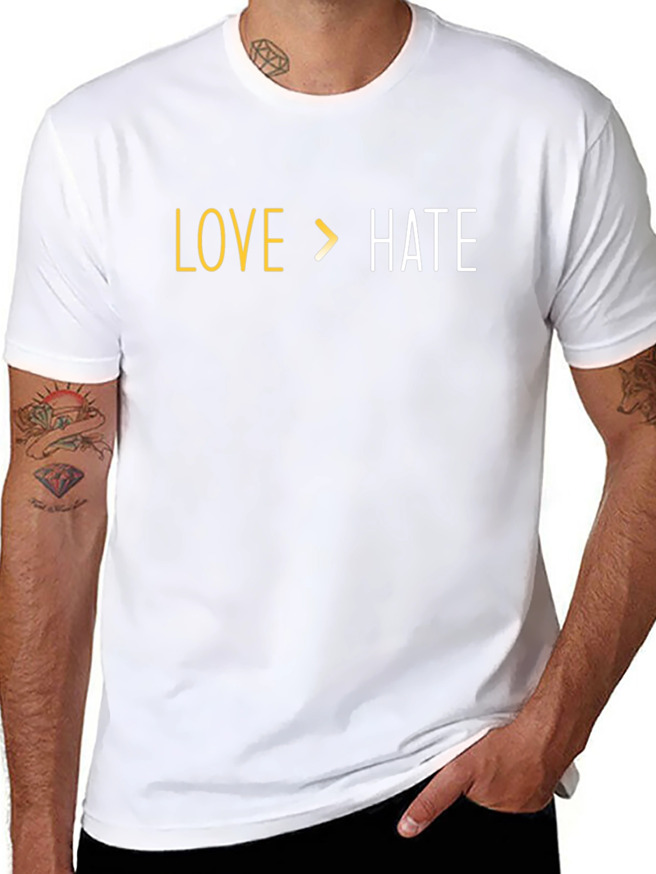 Love Over Hate Graphic Tee - Positive Message Shirt