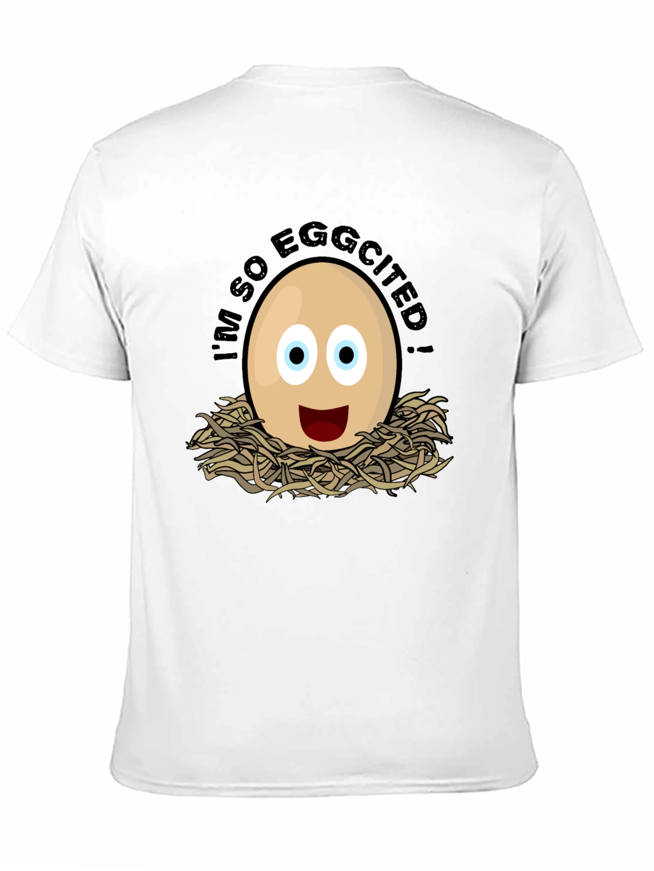 Eggcited Humor Graphic T-Shirt