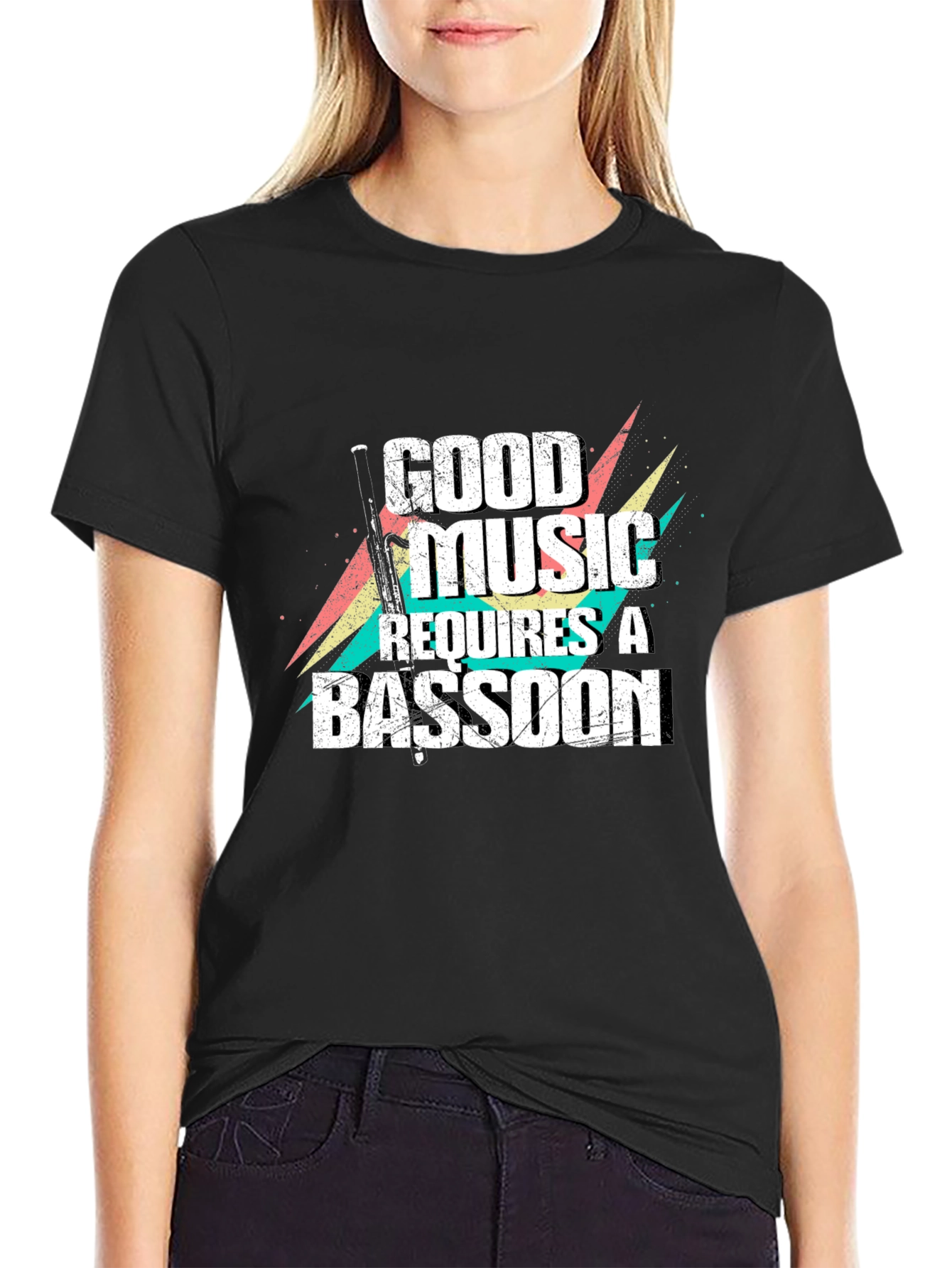 Good Music Requires a Bassoon Black T-Shirt