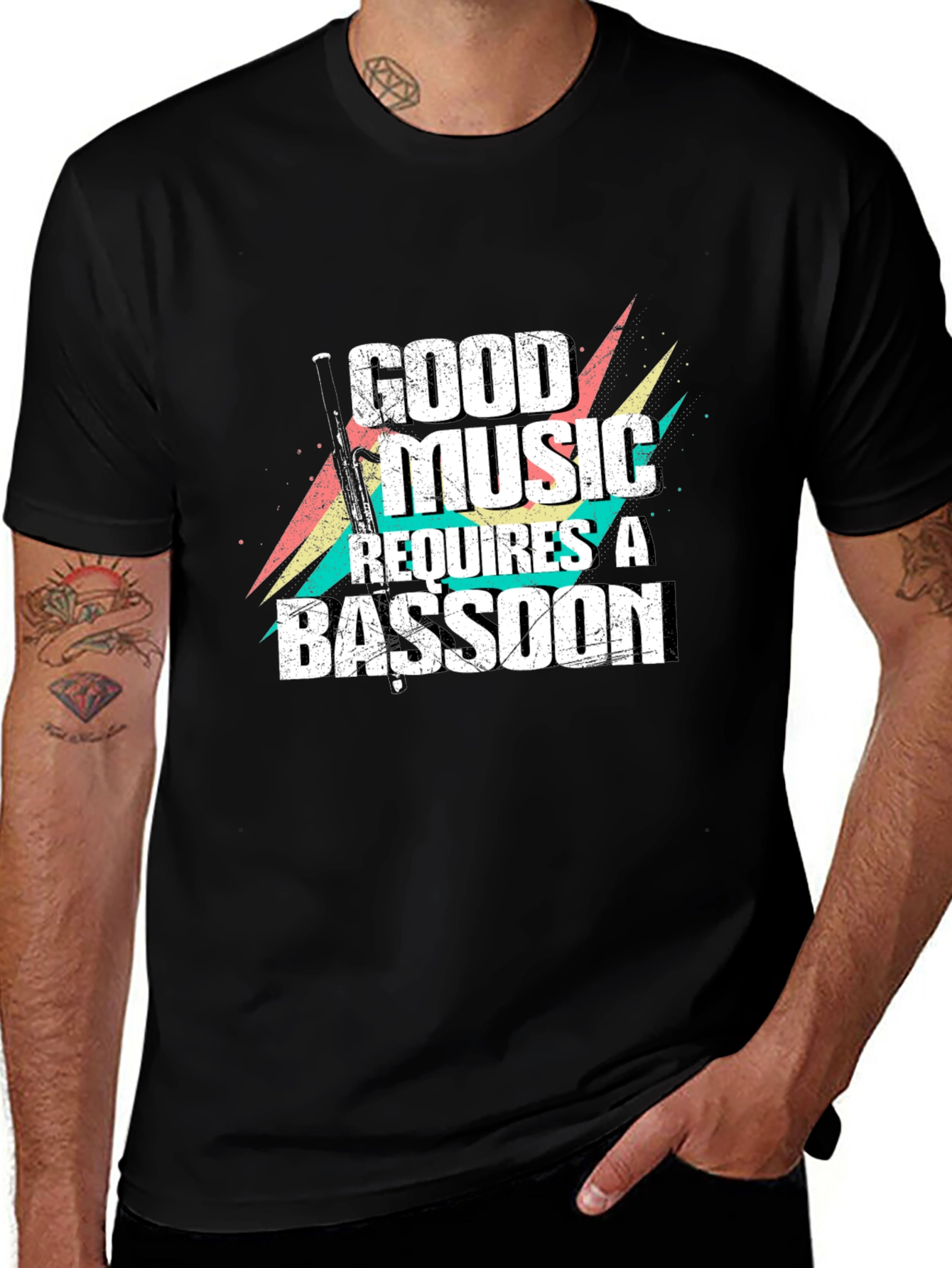 Good Music Requires a Bassoon Black T-Shirt