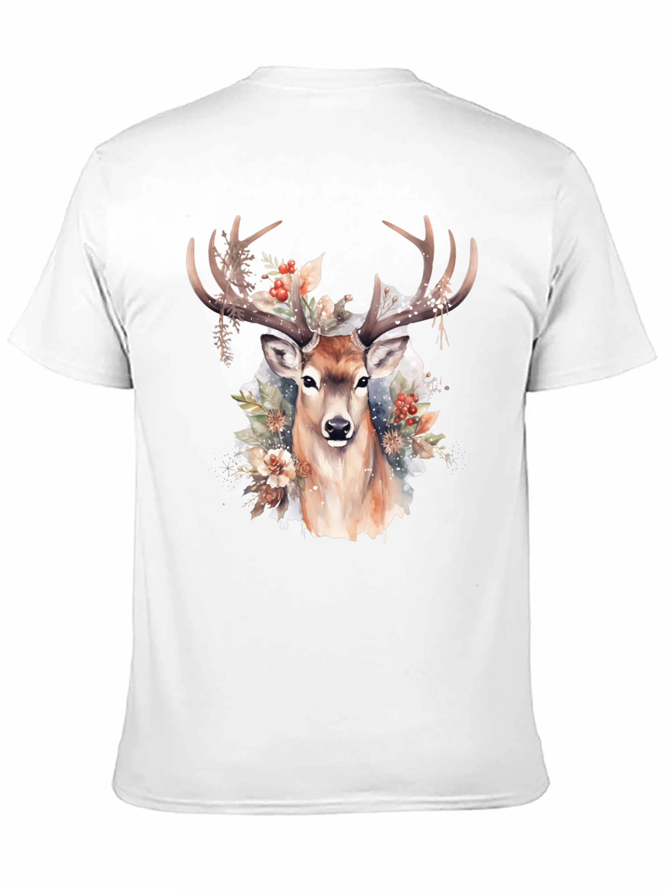 Deer Floral Print T-Shirt
