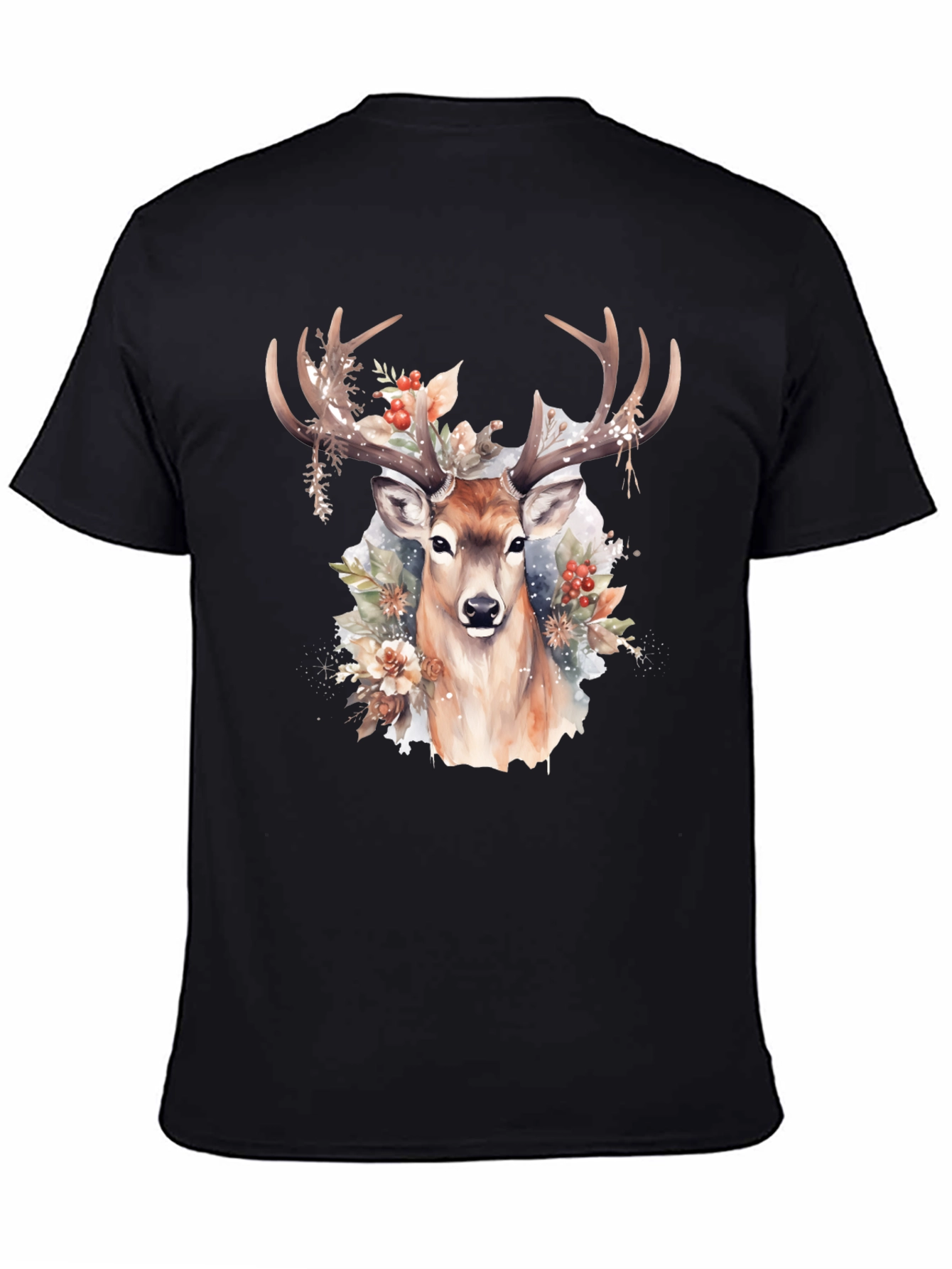 Deer Floral Print T-Shirt