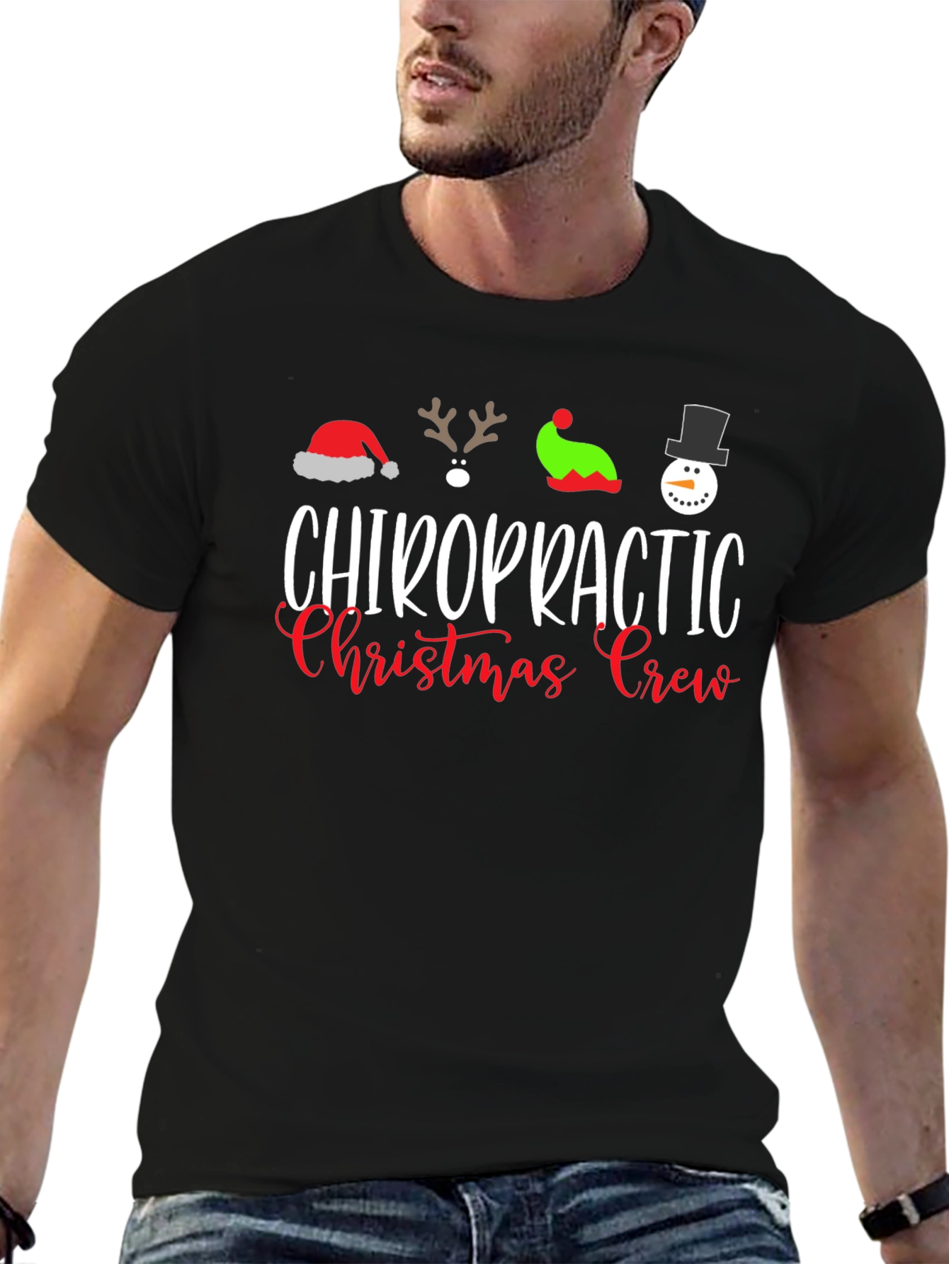 Chiropractic Christmas Crew T-Shirt Holiday