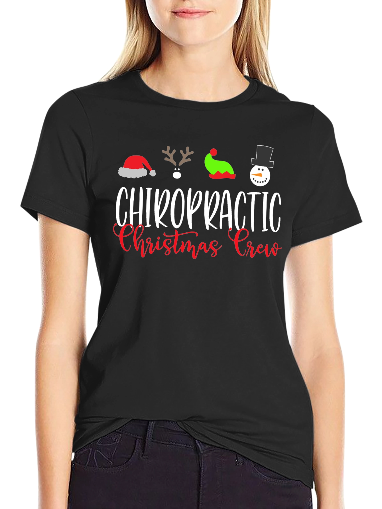Chiropractic Christmas Crew T-Shirt Holiday