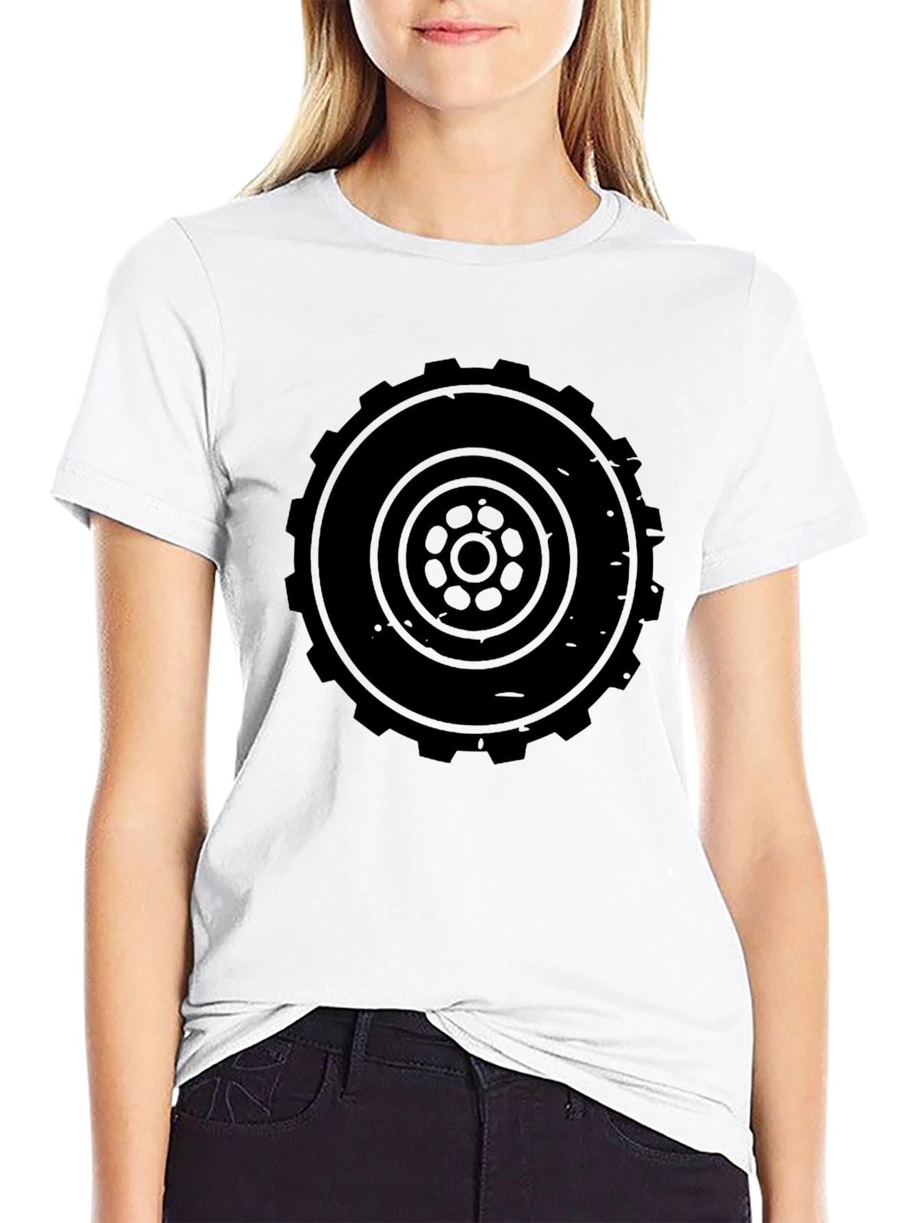 Black Tire Graphic Tee - Mens Casual Style