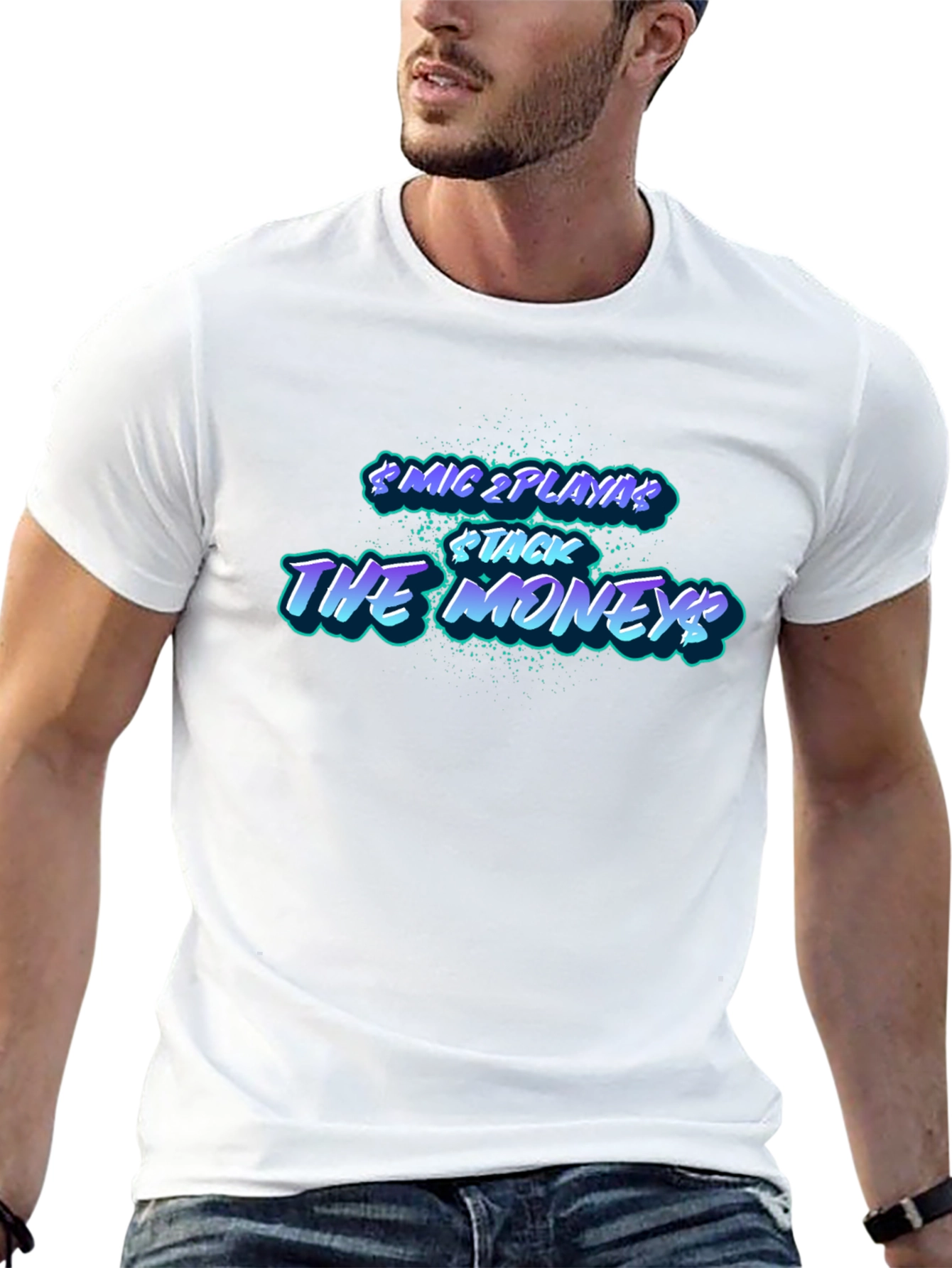 Mic 2 Playa Stack the Money Graphic T-Shirt