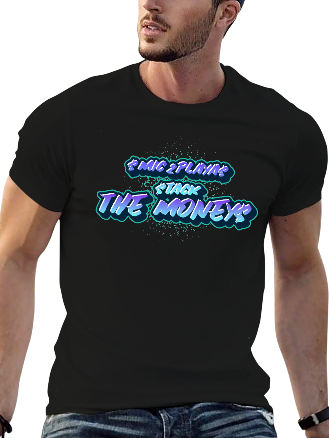 Mic 2 Playa Stack the Money Graphic T-Shirt