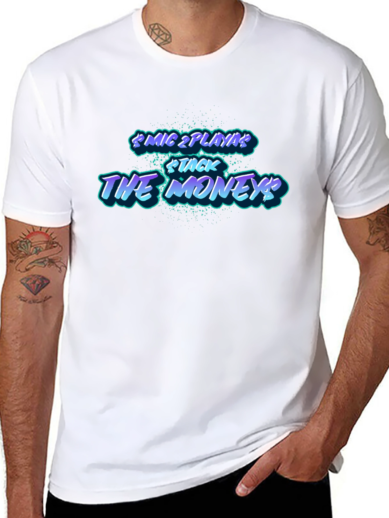 Mic 2 Playa Stack the Money Graphic T-Shirt