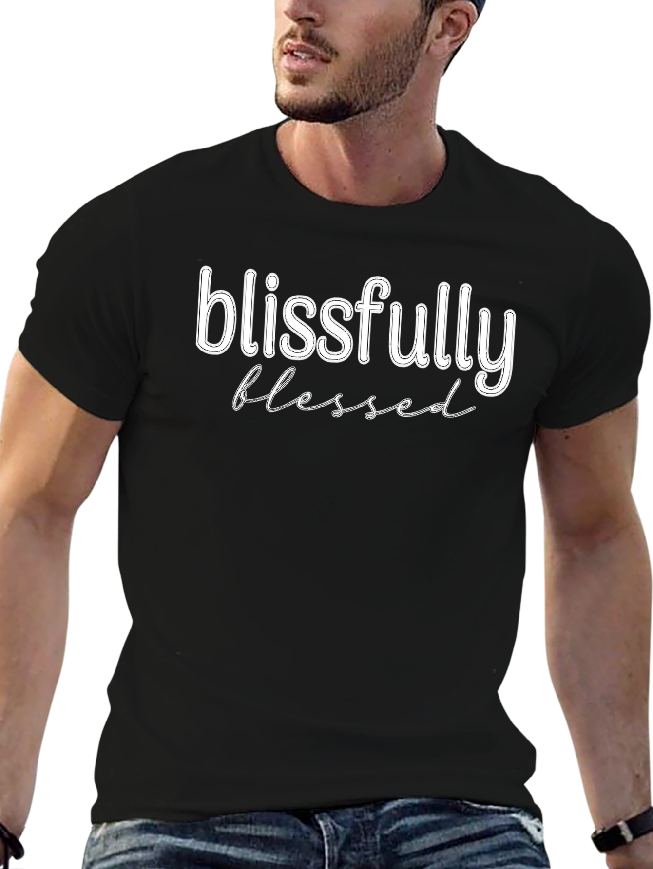 Blissfully Blessed Black Graphic Tee