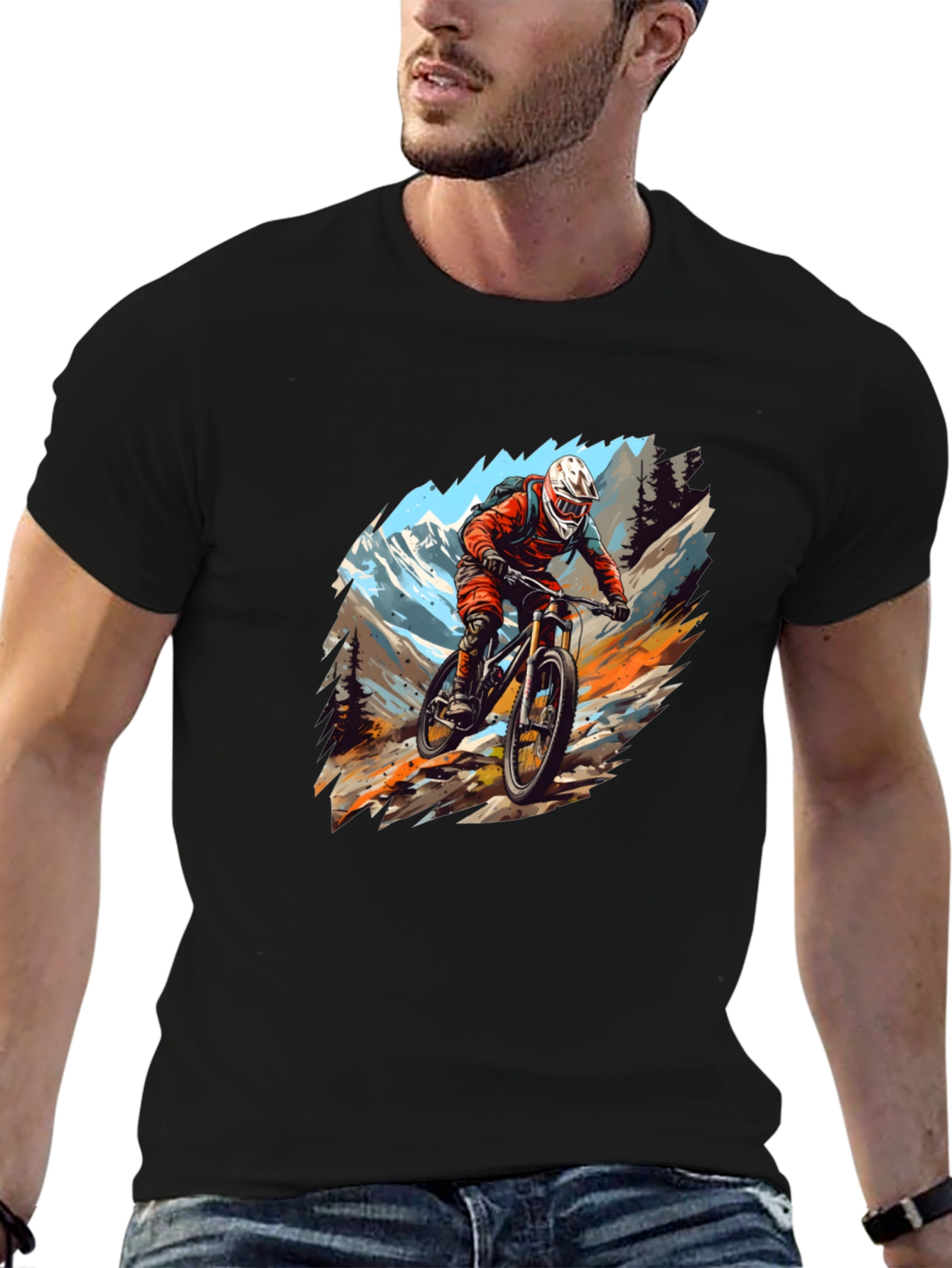 Mountain Biker Graphic Tee - Black
