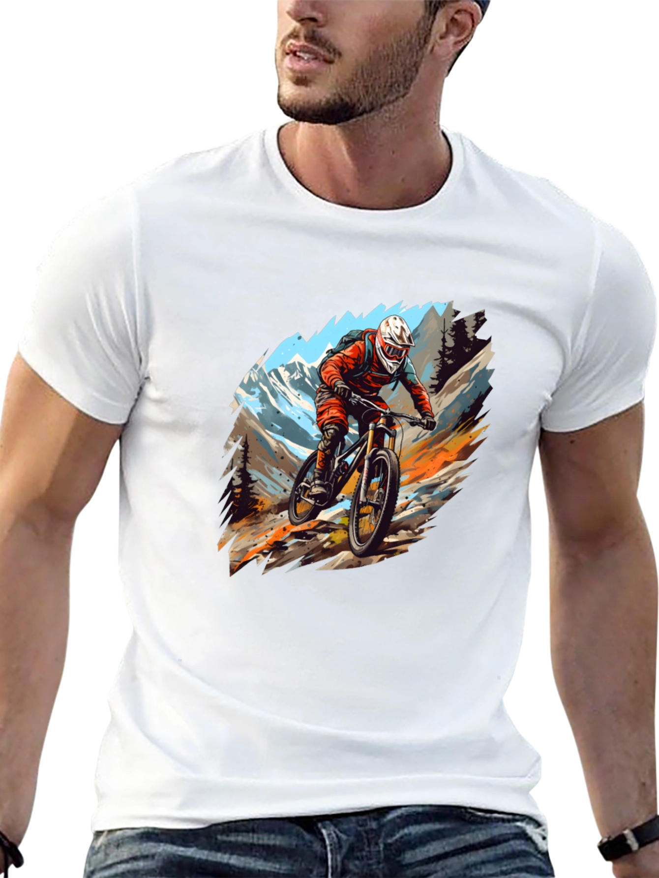 Mountain Biker Graphic Tee - Black
