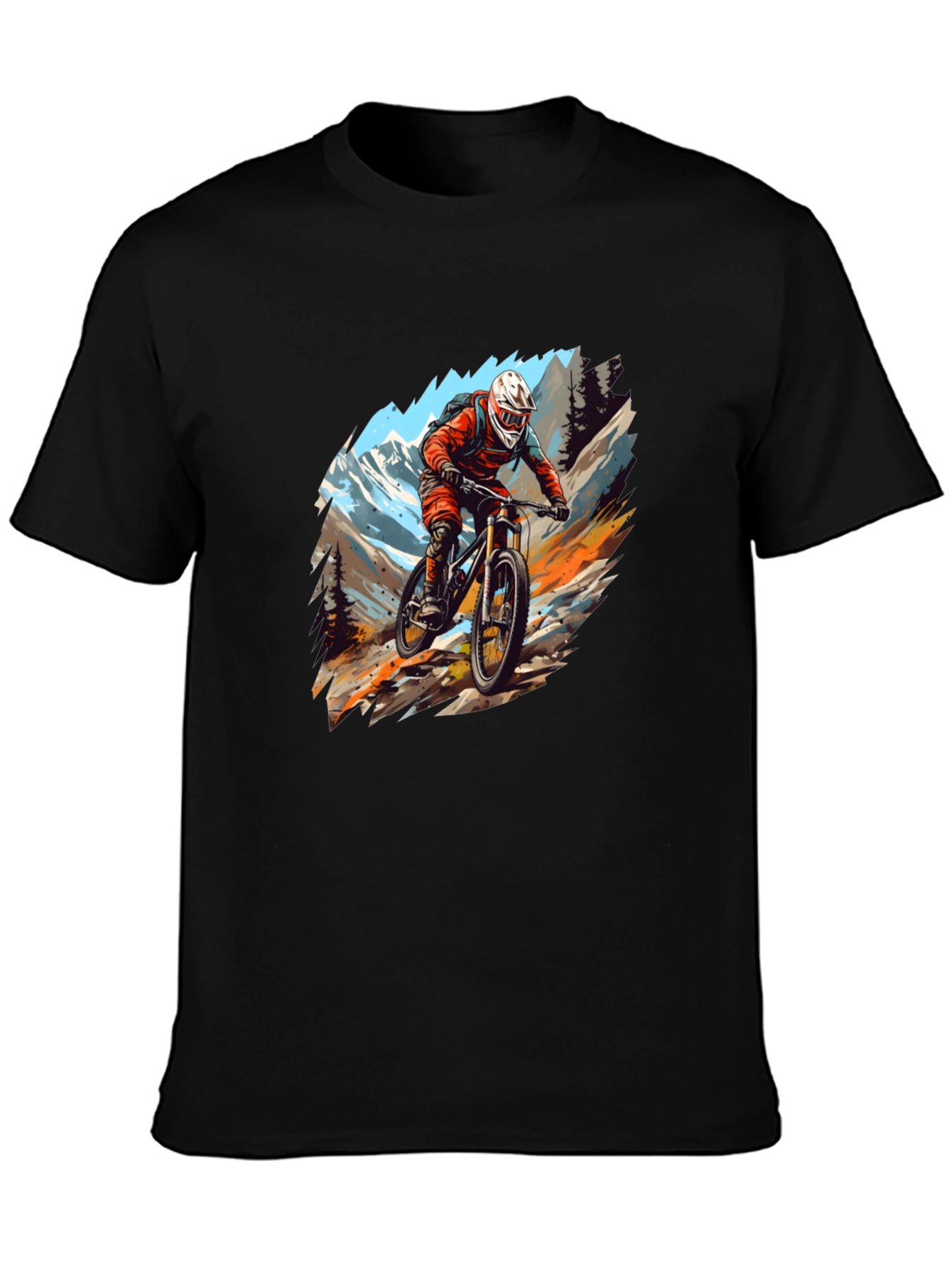 Mountain Biker Graphic Tee - Black