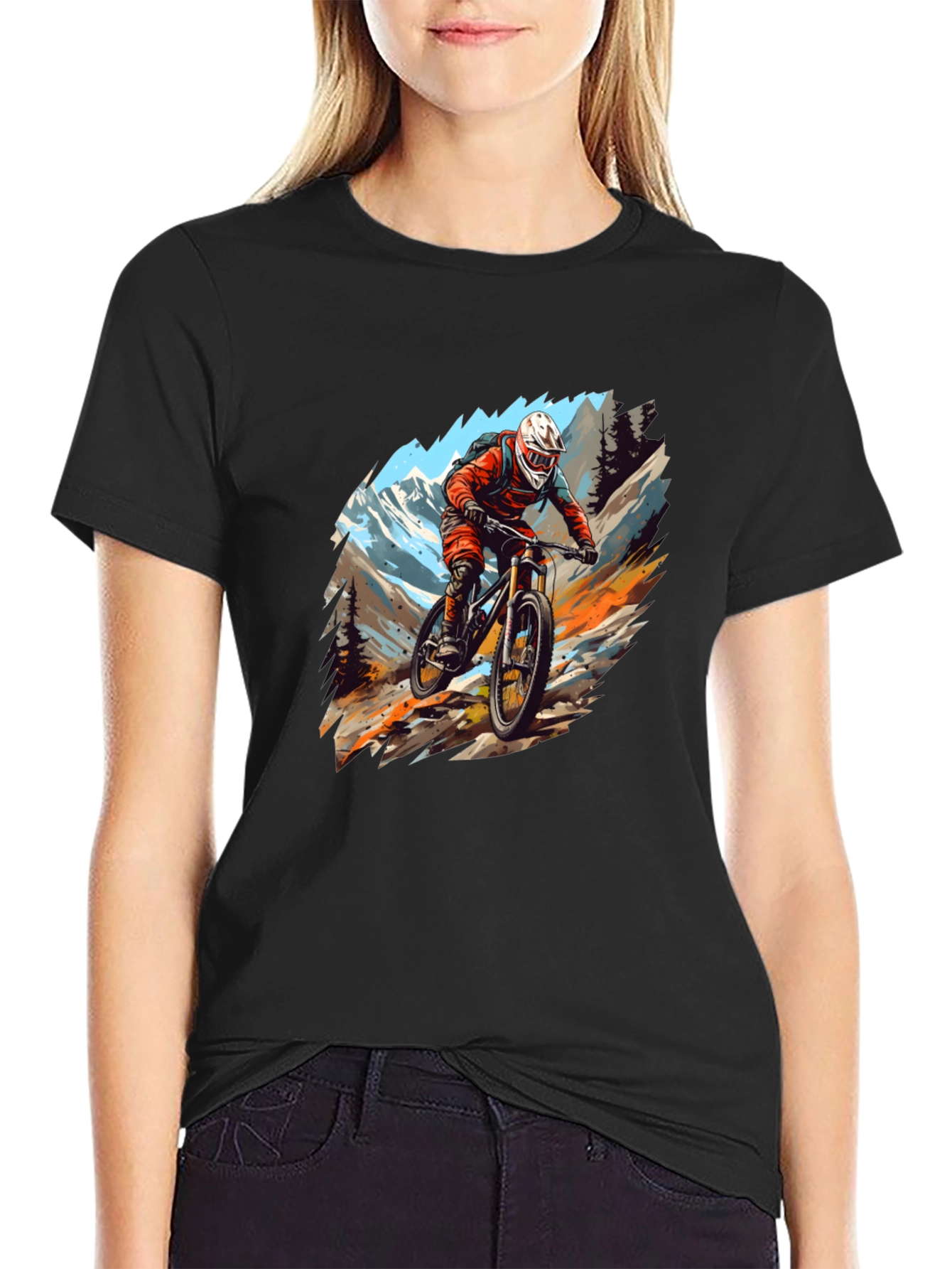 Mountain Biker Graphic Tee - Black
