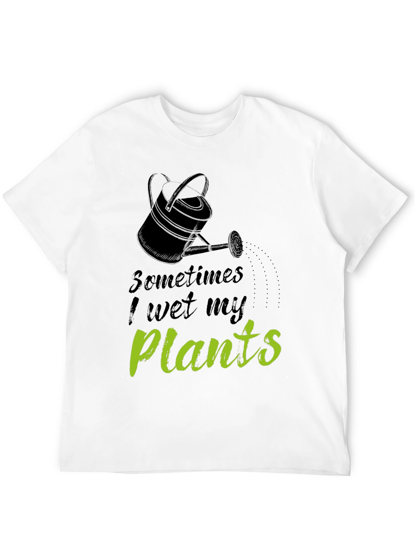 Funny I Wet My Plants Black Graphic T-Shirt