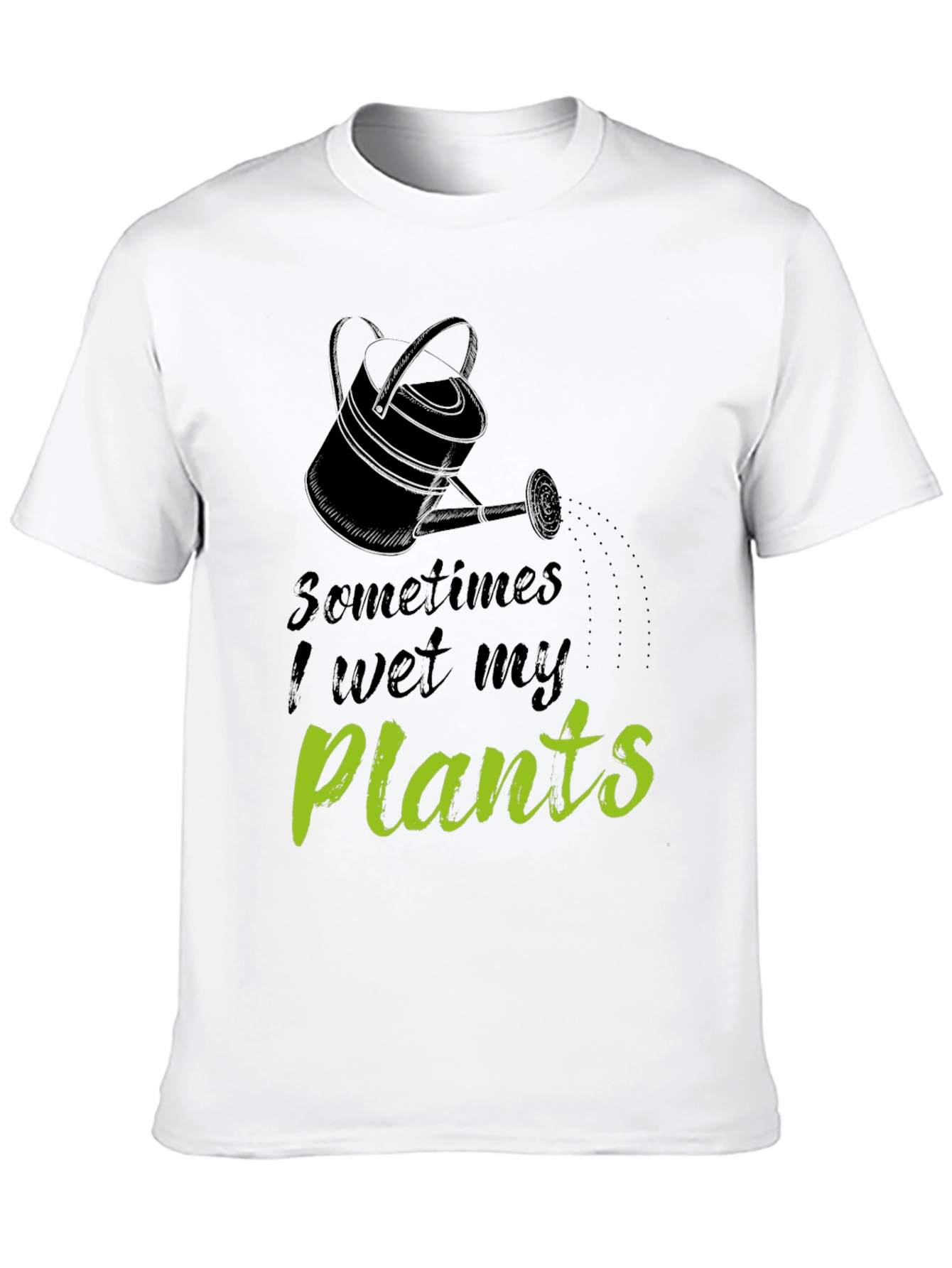 Funny I Wet My Plants Black Graphic T-Shirt