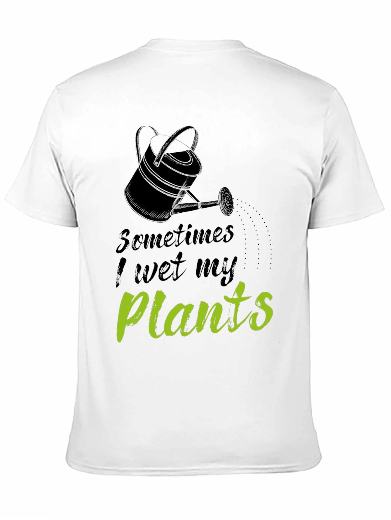 Funny I Wet My Plants Black Graphic T-Shirt