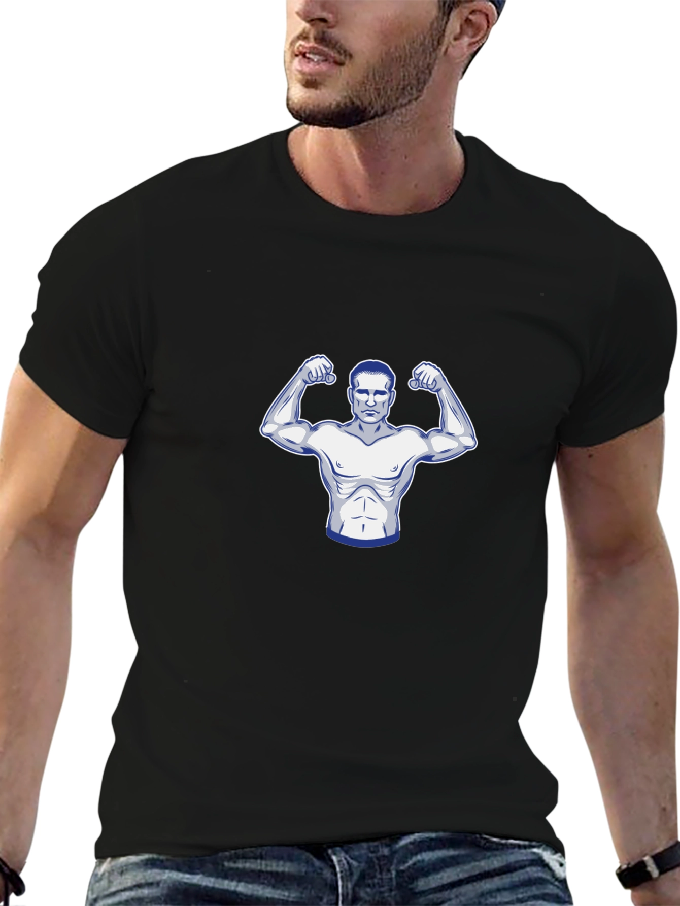 Muscle Man Graphic Tee - Black