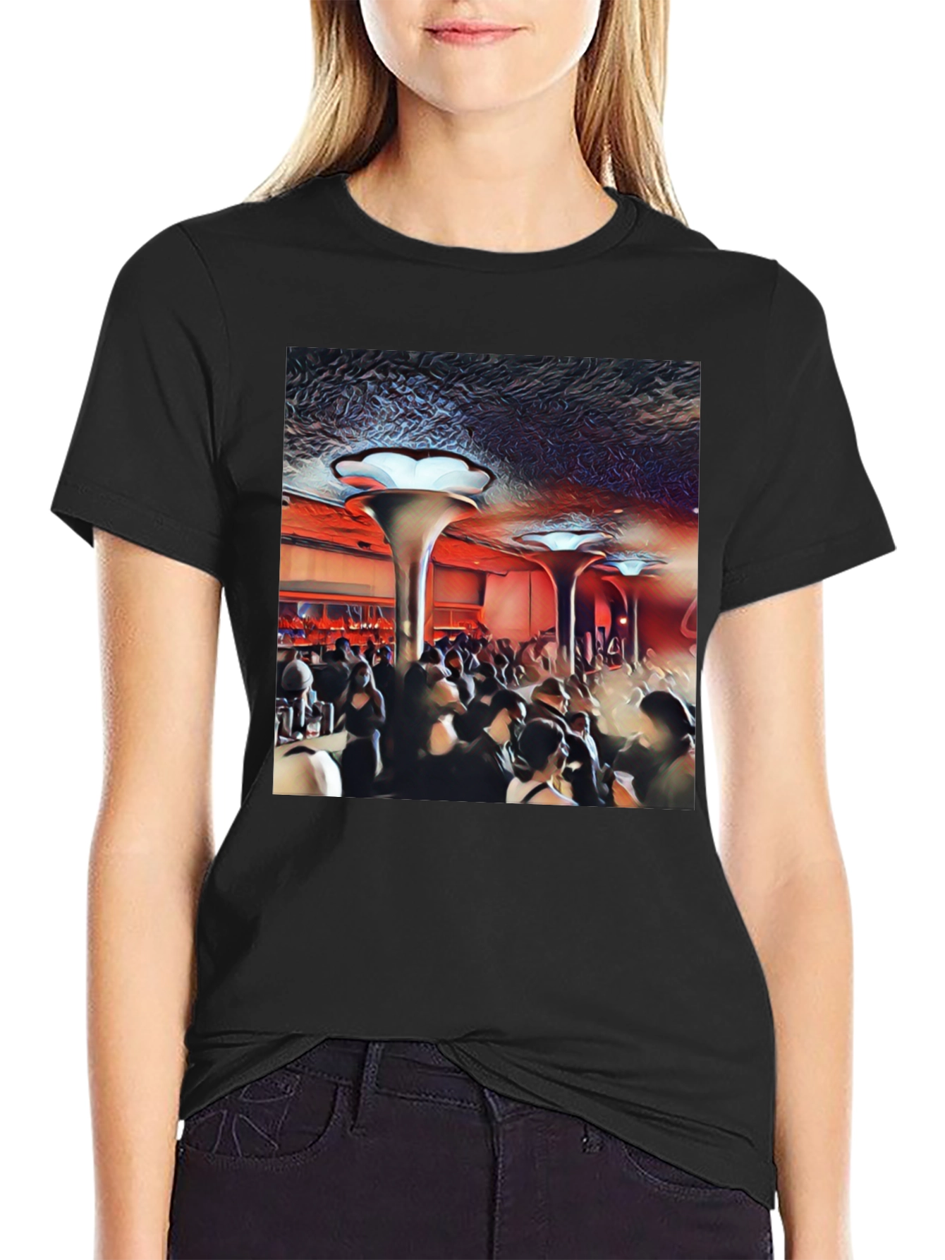 Retro Club Scene Black T-Shirt