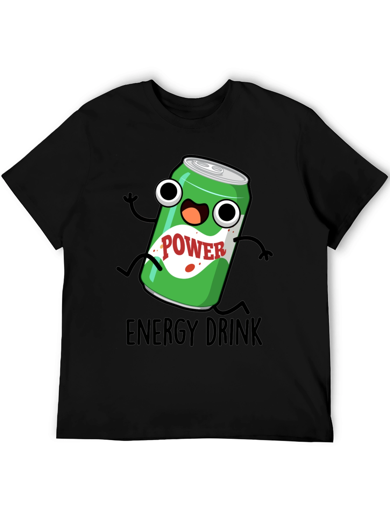 Cartoon Energy Drink T-Shirt - Black