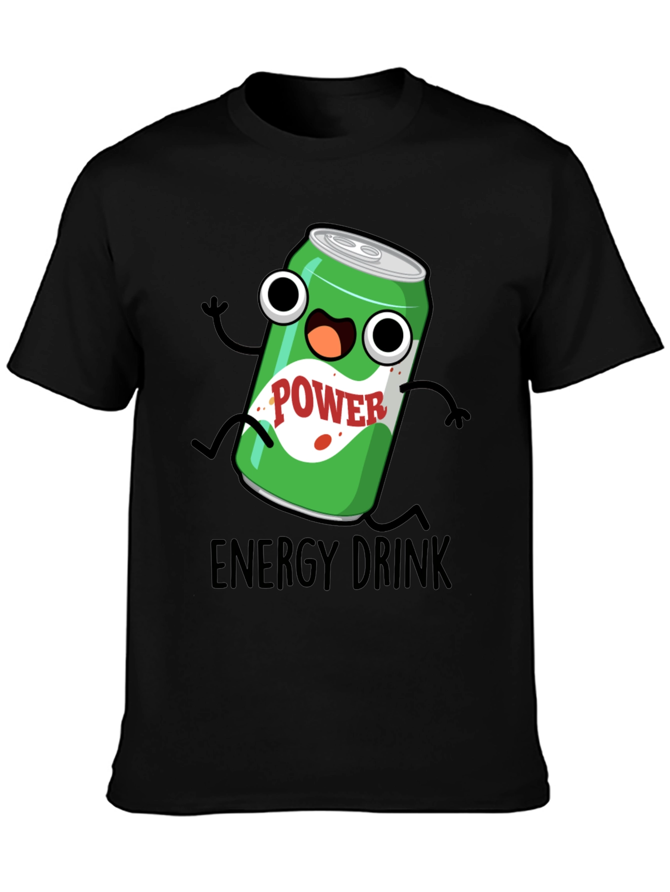 Cartoon Energy Drink T-Shirt - Black