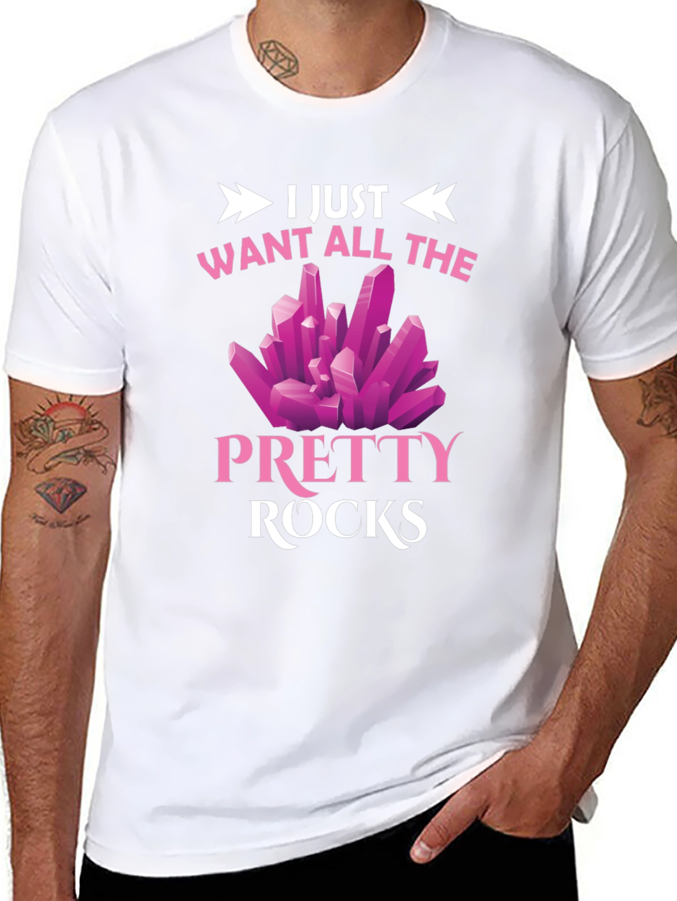 Pretty Rocks Graphic Tee - Novelty T-Shirt
