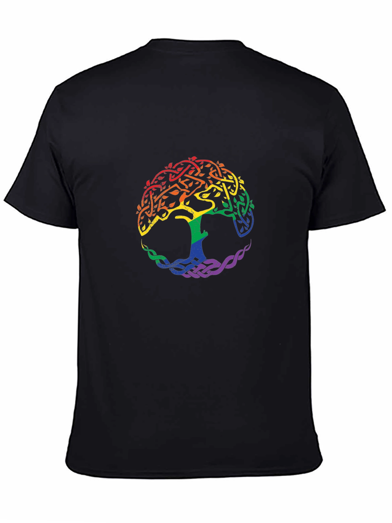Rainbow Tree of Life Graphic Black T-Shirt