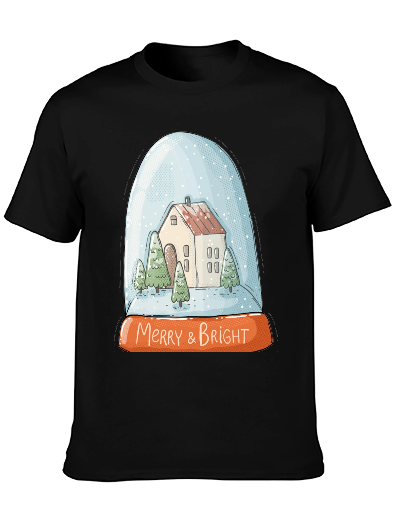 Merry & Bright Snow Globe Holiday T-Shirt