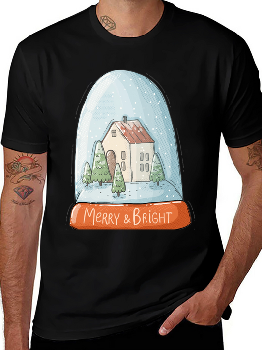 Merry & Bright Snow Globe Holiday T-Shirt