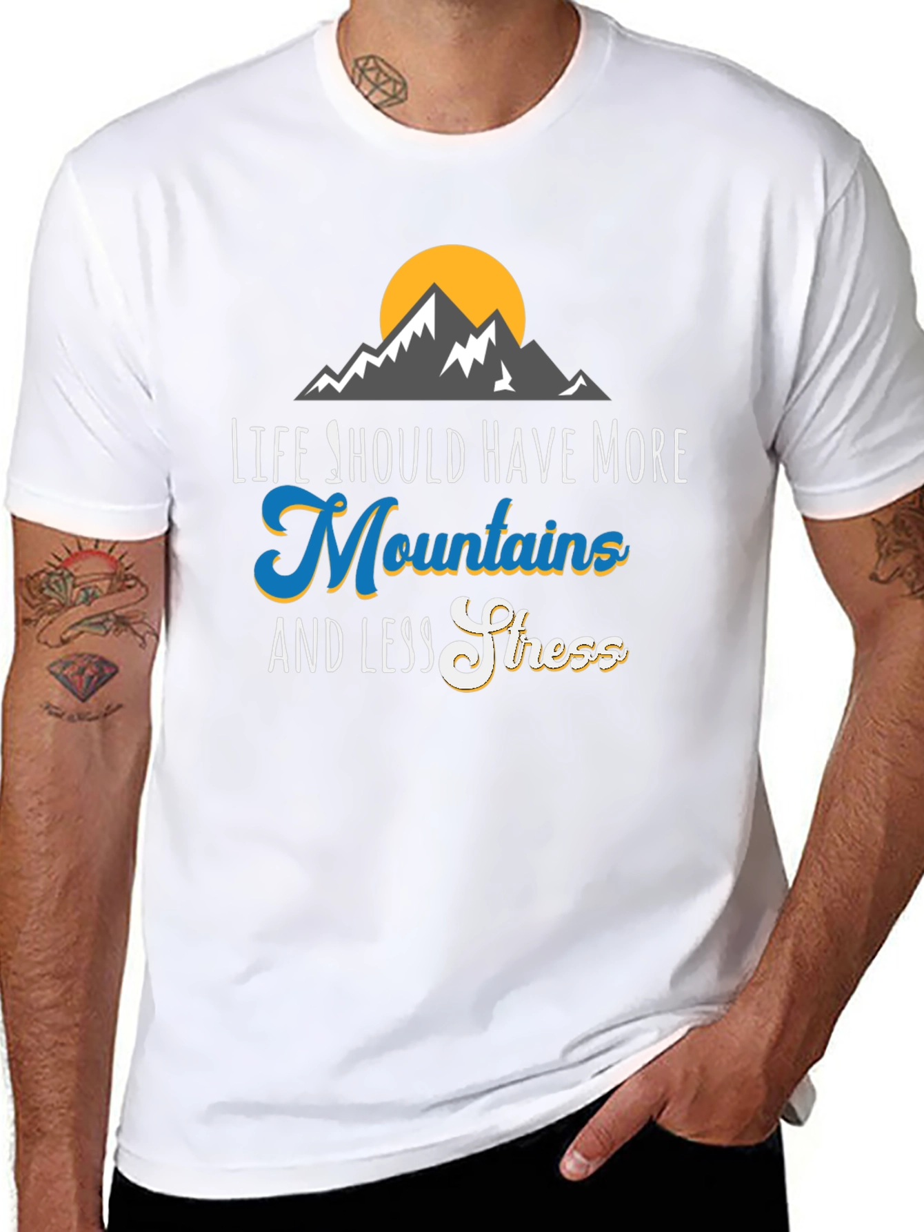 Mountains & Less Stress Graphic Tee