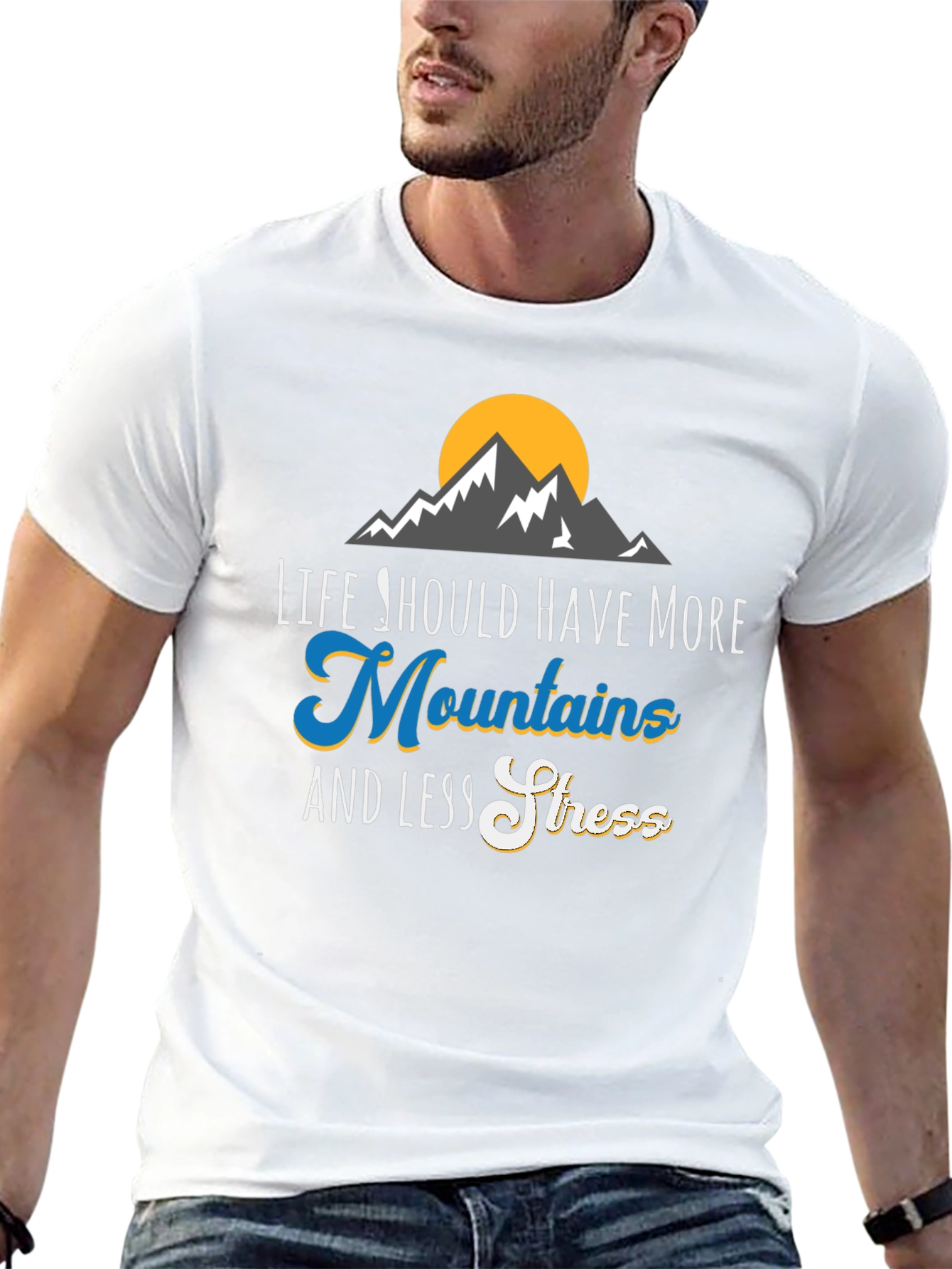 Mountains & Less Stress Graphic Tee