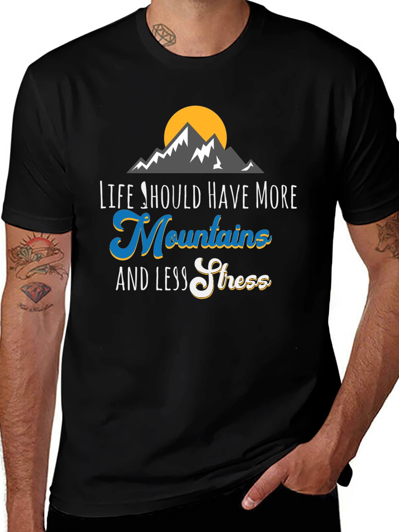 Mountains & Less Stress Graphic Tee