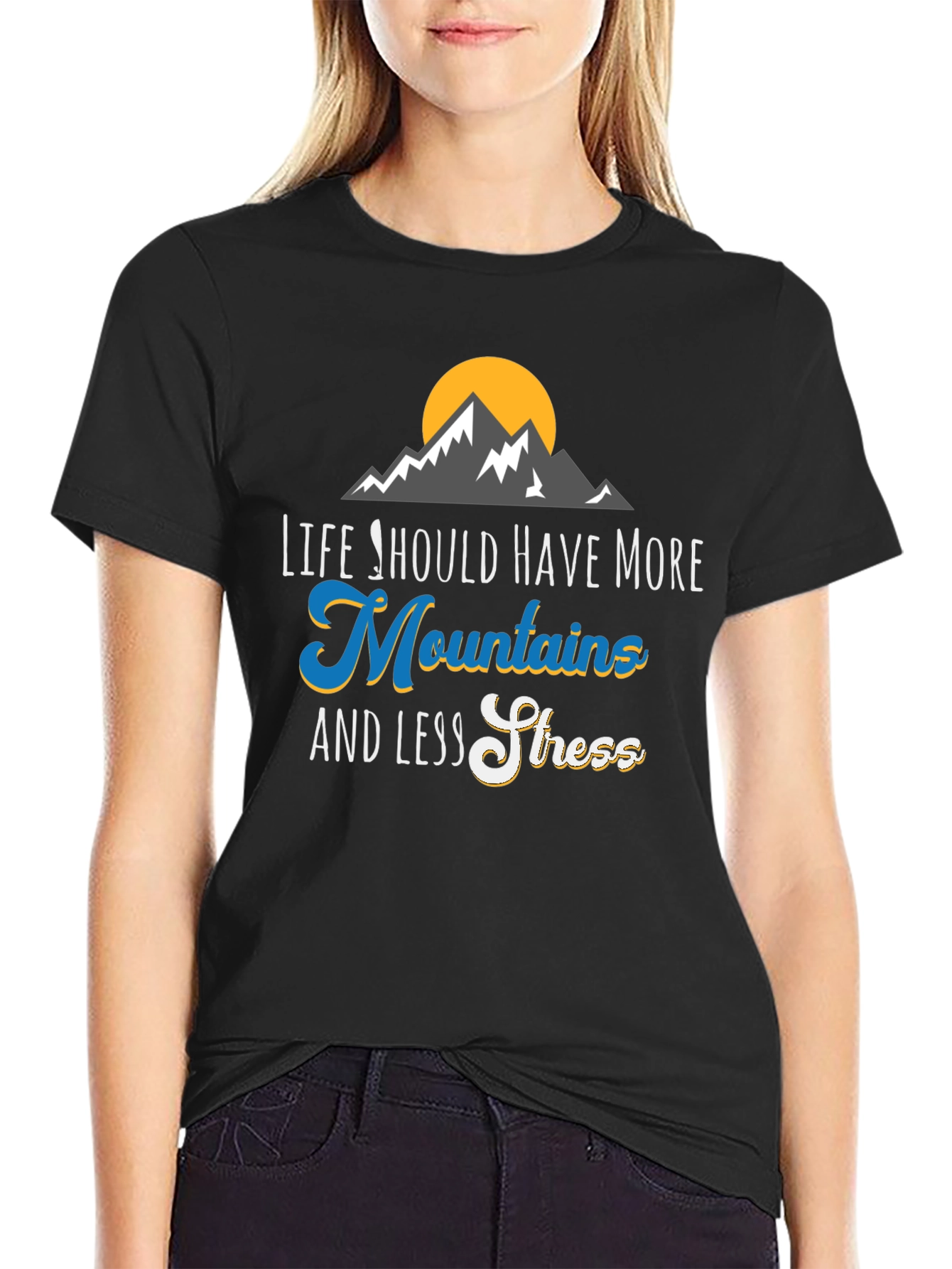 Mountains & Less Stress Graphic Tee