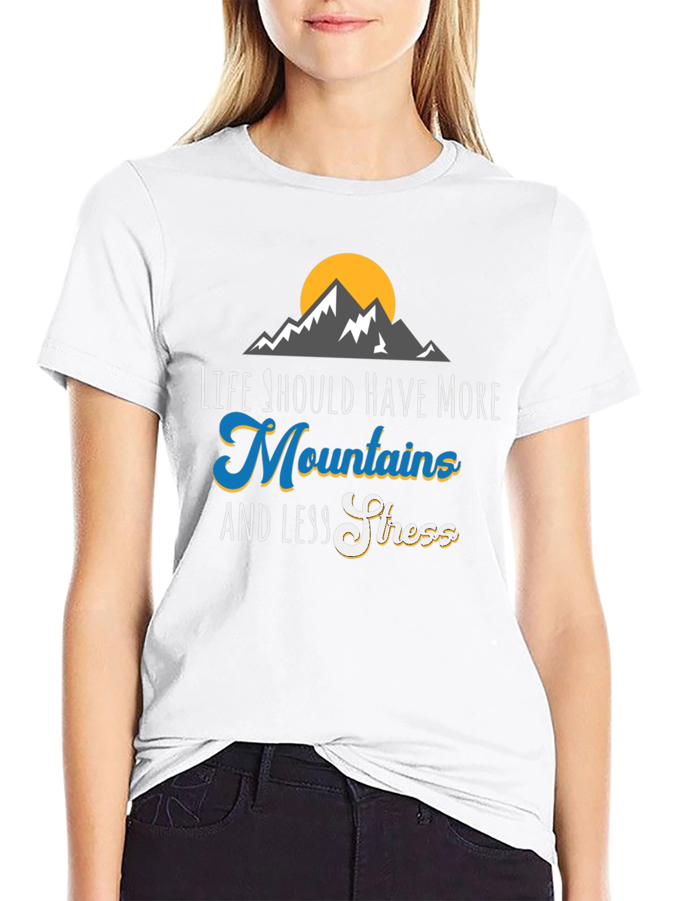 Mountains & Less Stress Graphic Tee