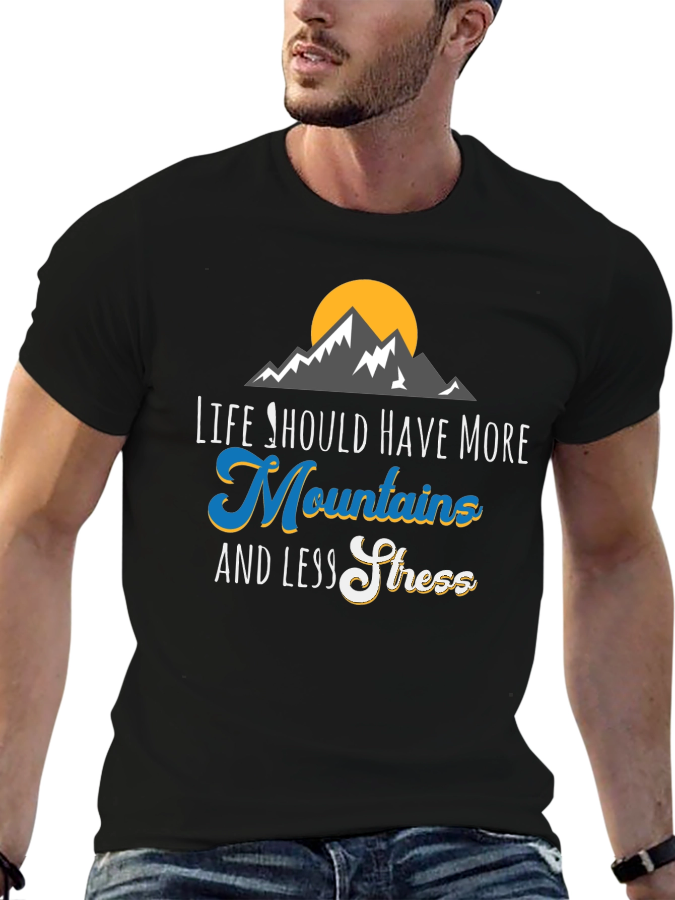 Mountains & Less Stress Graphic Tee