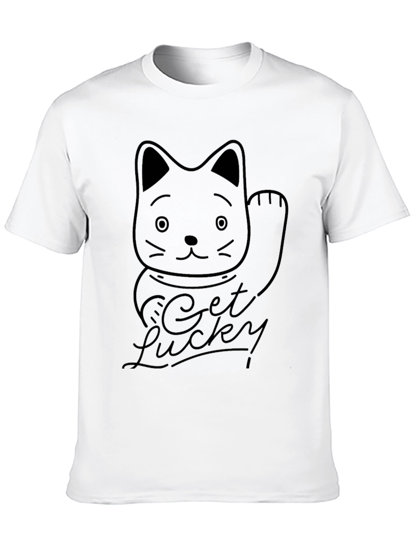 Get Lucky Maneki Neko Graphic Tee - Black