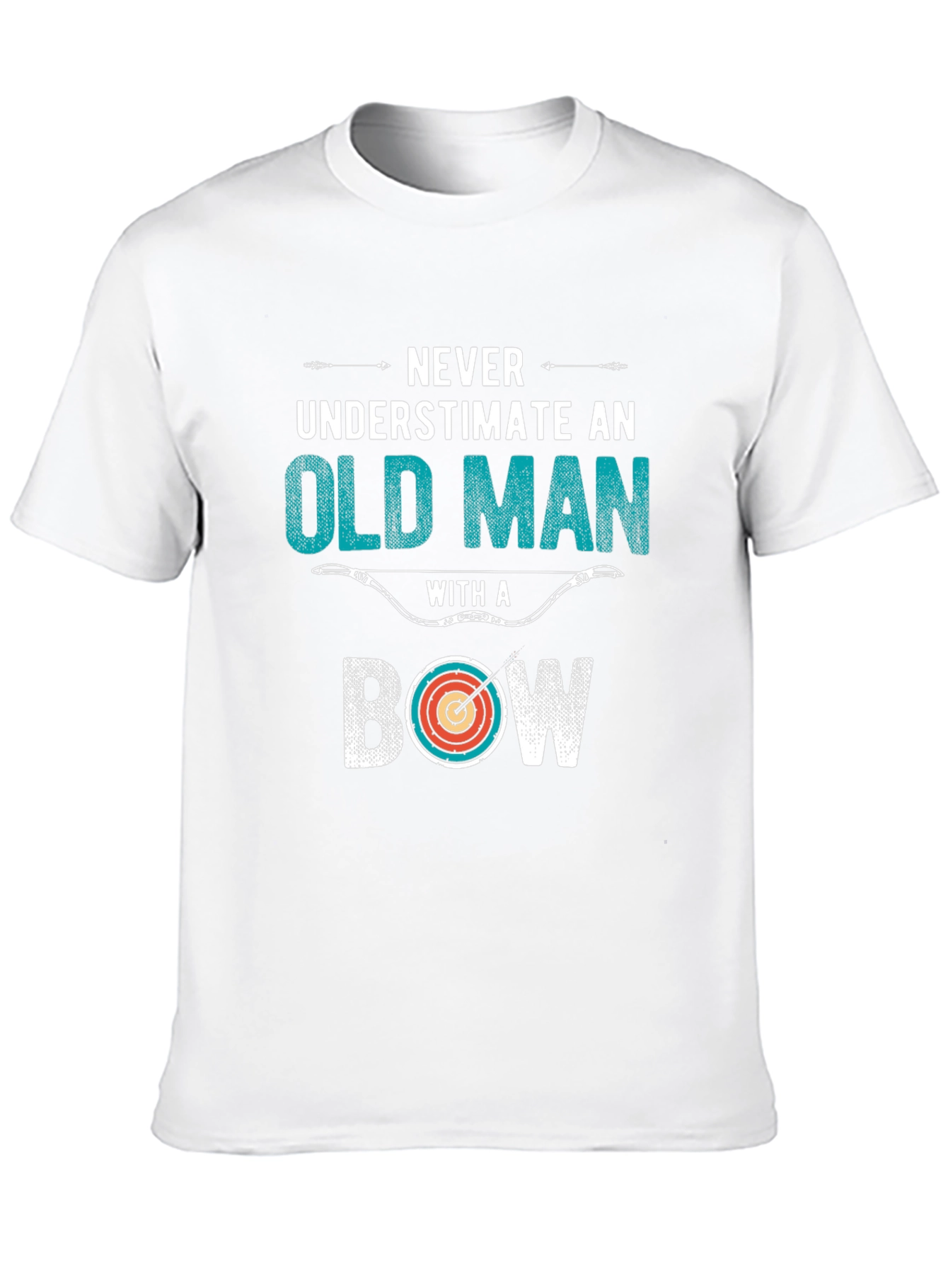 Never Underestimate Old Man Bow T-Shirt
