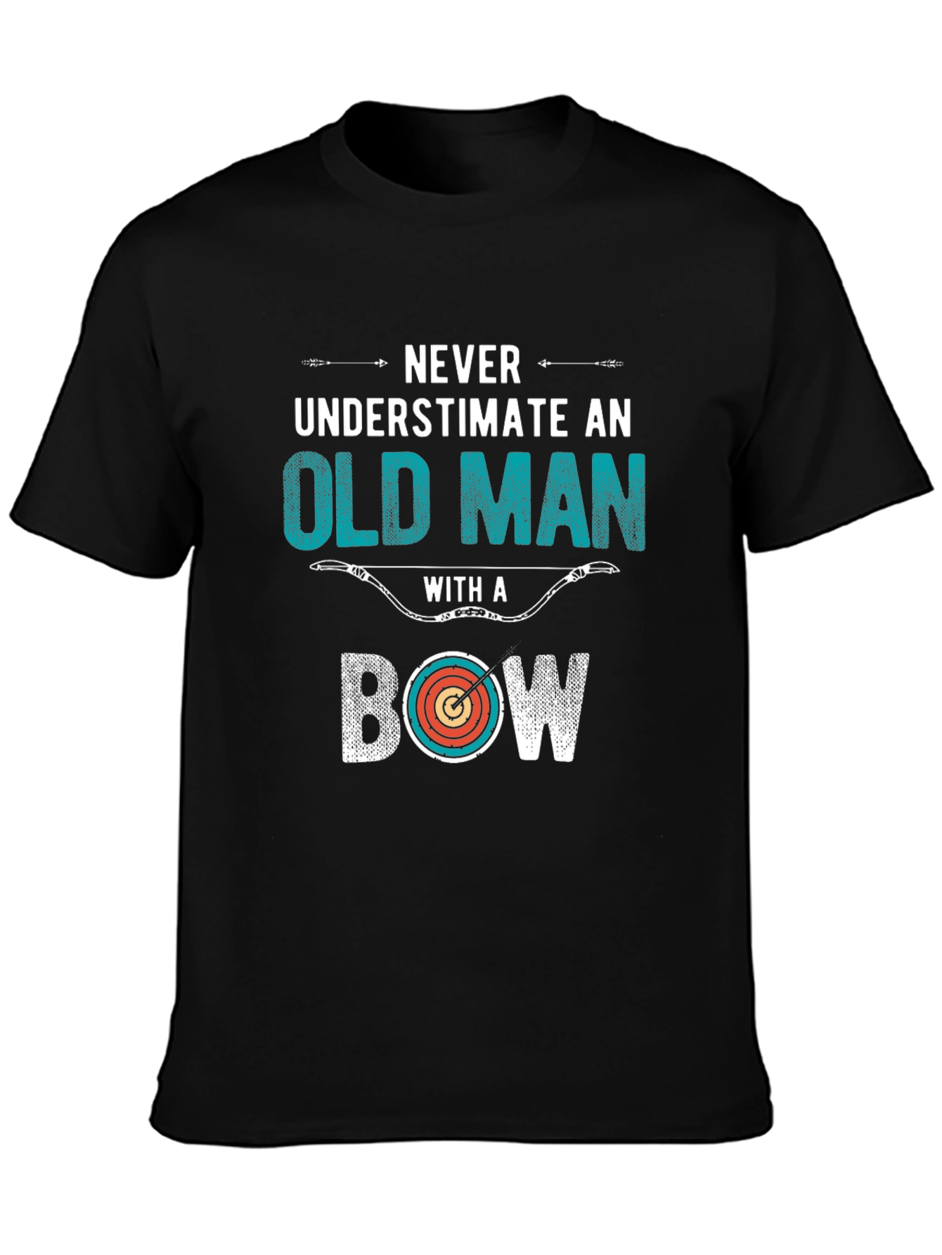 Never Underestimate Old Man Bow T-Shirt