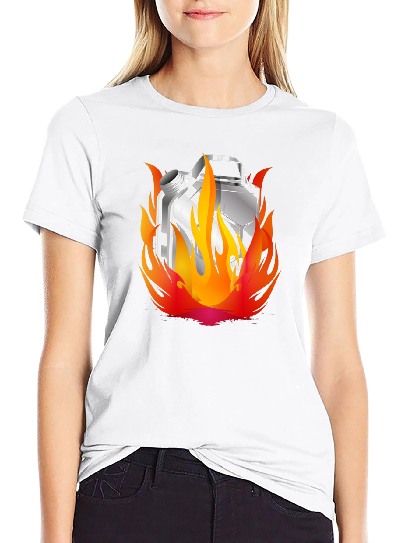 Flaming Gas Can Black T-Shirt - Hot Style!