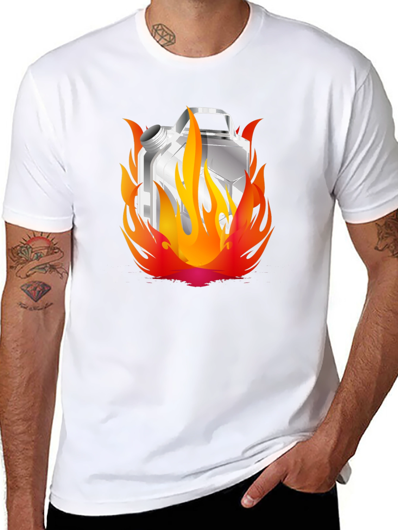 Flaming Gas Can Black T-Shirt - Hot Style!