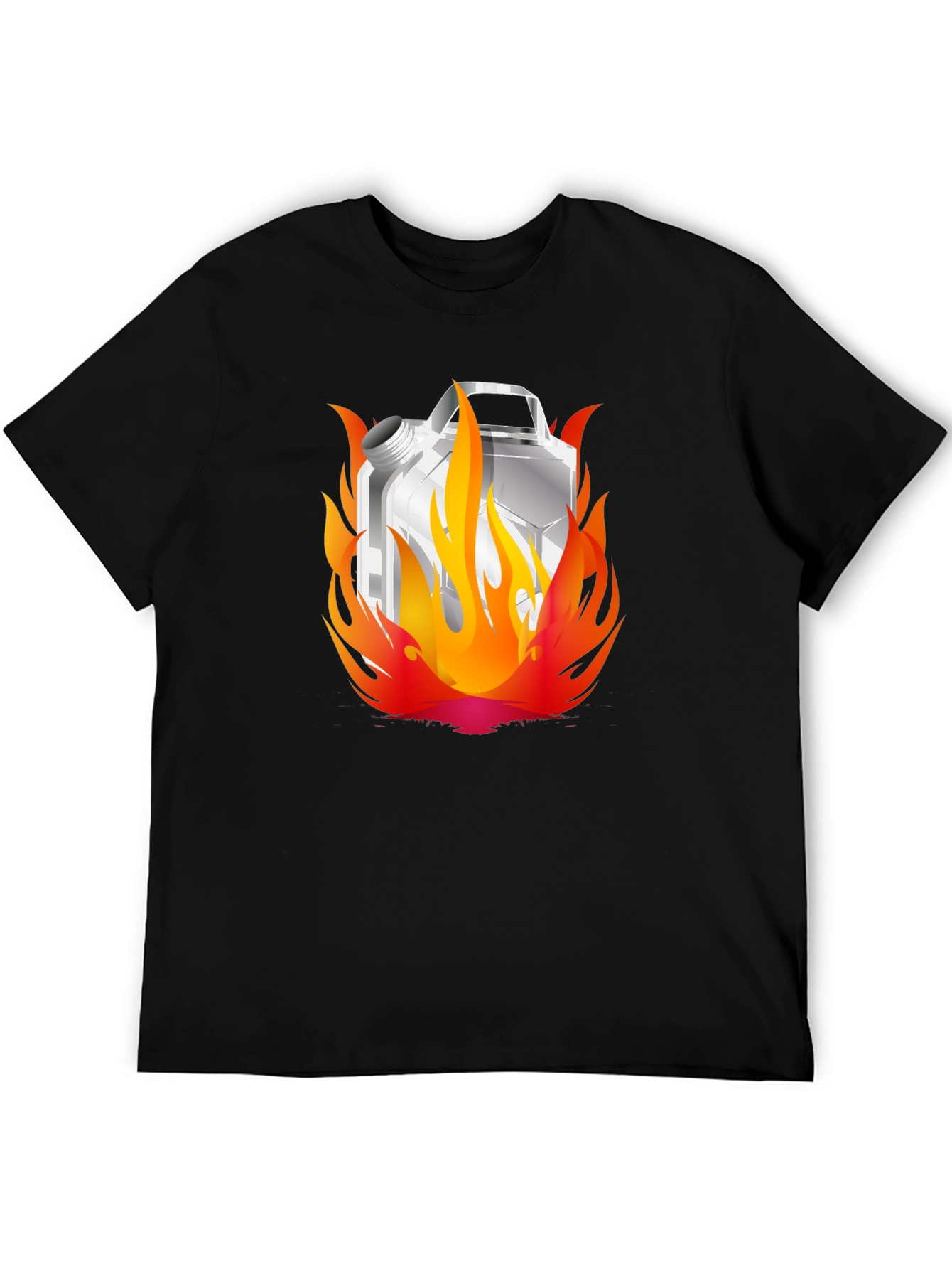 Flaming Gas Can Black T-Shirt - Hot Style!