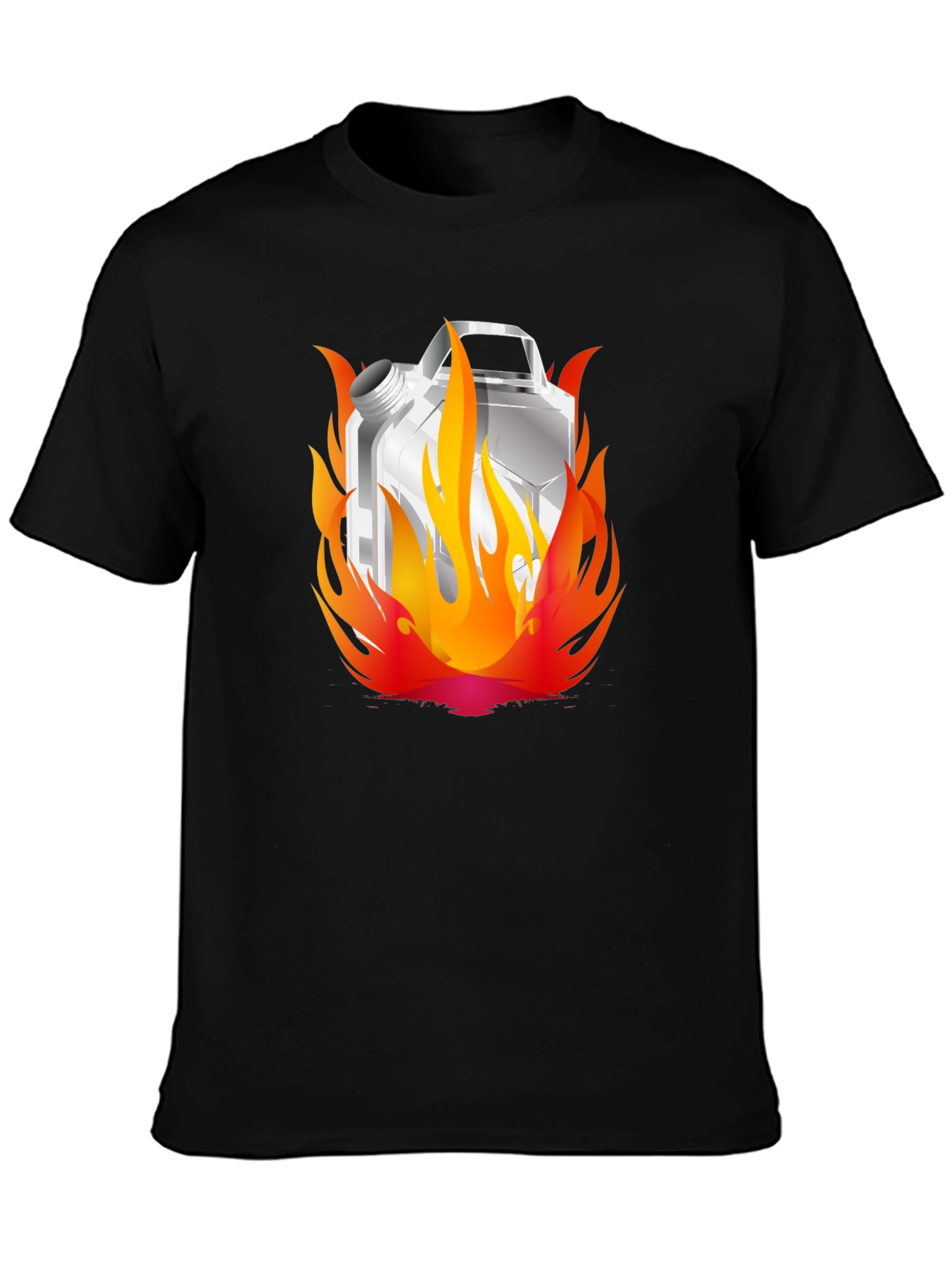 Flaming Gas Can Black T-Shirt - Hot Style!