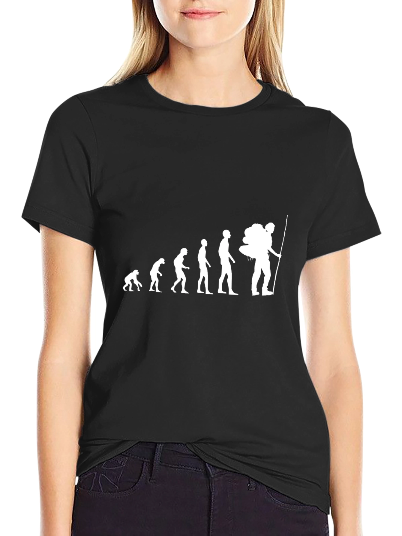 Evolution Hiker Graphic Tee - Black Cotton Shirt
