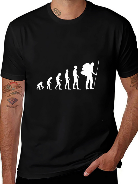 Evolution Hiker Graphic Tee - Black Cotton Shirt