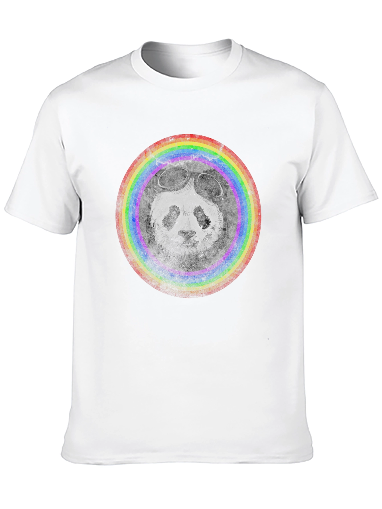 Panda Pilot T-Shirt - Rainbow Circle Design