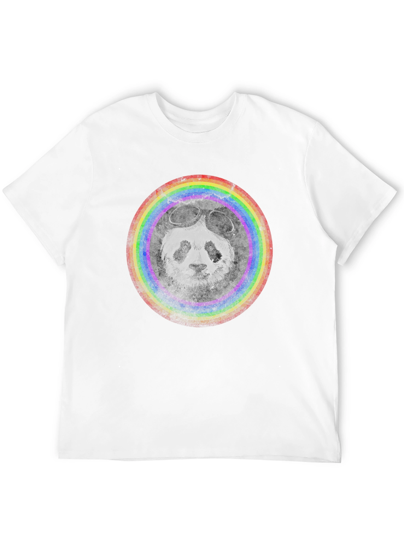 Panda Pilot T-Shirt - Rainbow Circle Design